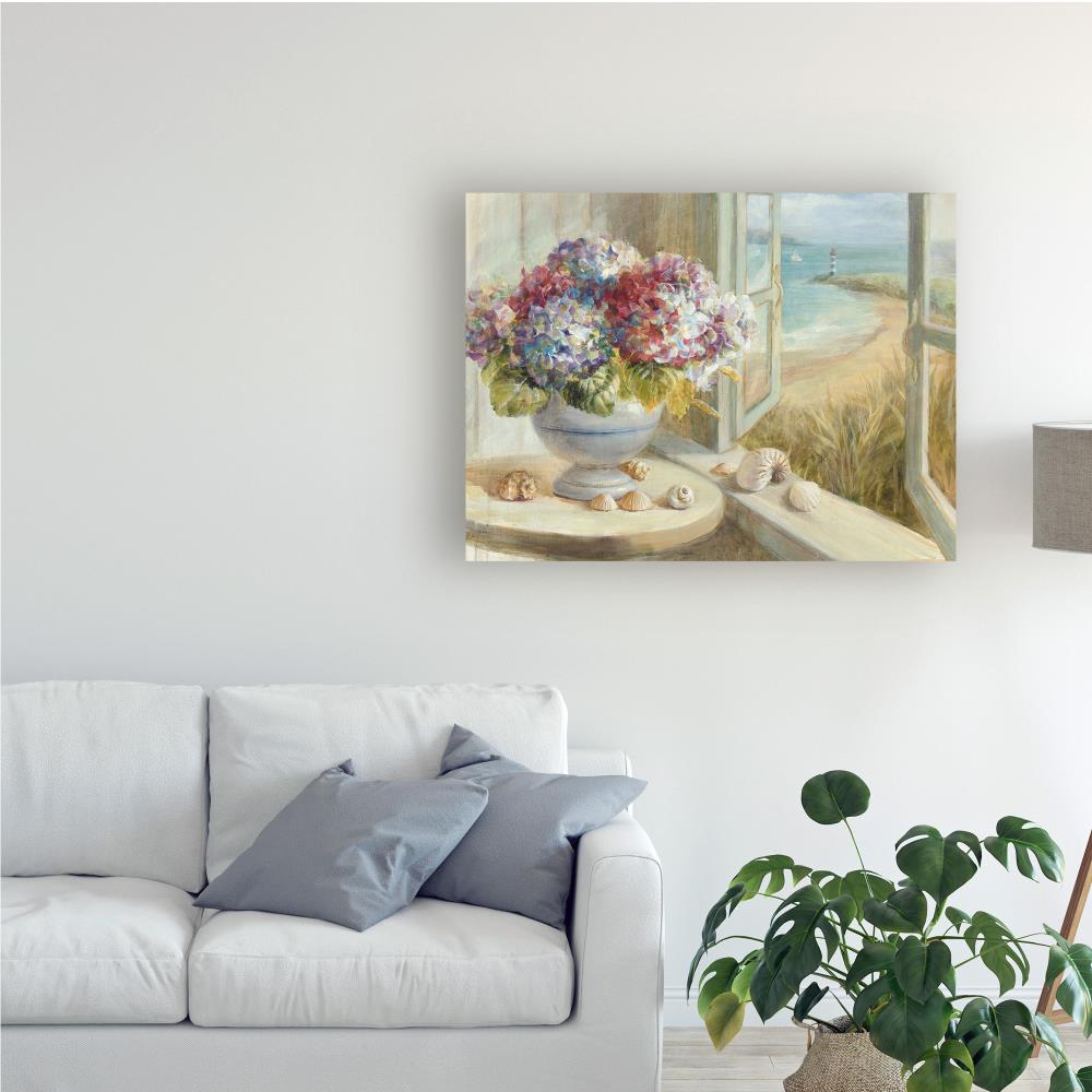 Trademark Fine Art WAP10860-C3547GG Danhui Nai "Coastal Hydrangea" 35x47 Canvas Art Danhui Nai Multicolor 35-Inches H x 47-Inches W Floral Canvas Print