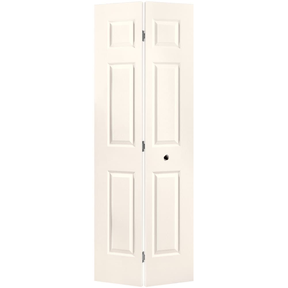 Masonite 630155 Traditional 30-in x 80-in Ultra White 6-panel Textured Hollow core Prefinished Molded composite Closet Bifold Door ( Hardware Included )