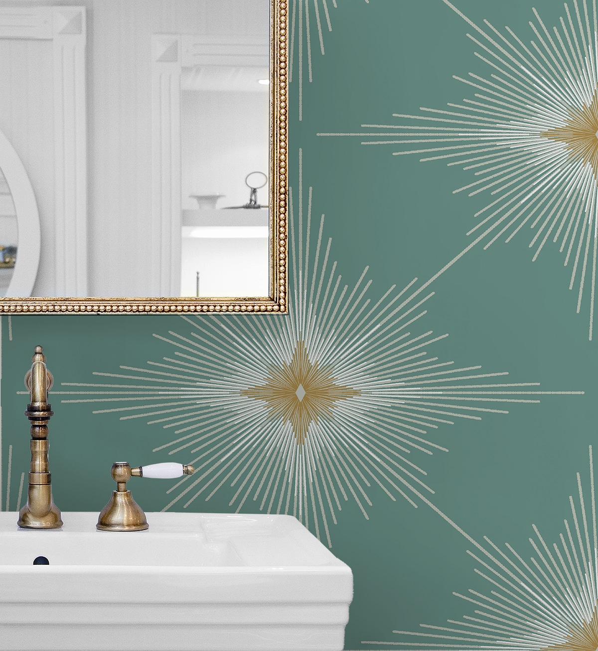 Seabreeze Blue Green Vinyl Geometric Peel and Stick Wallpaper