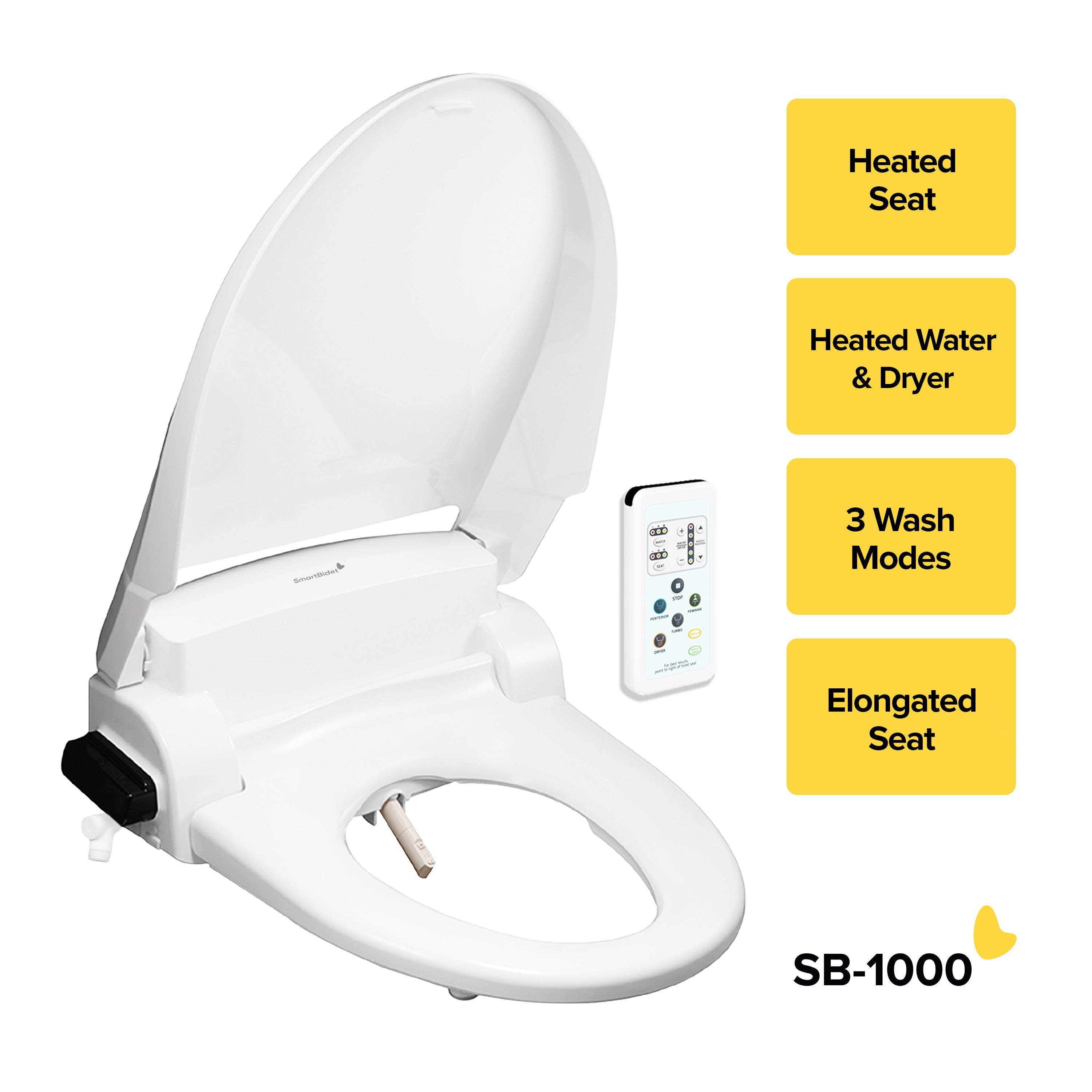 SmartBidet Plastic Elongated Soft Close Bidet Toilet Seat in the Toilet Seats at