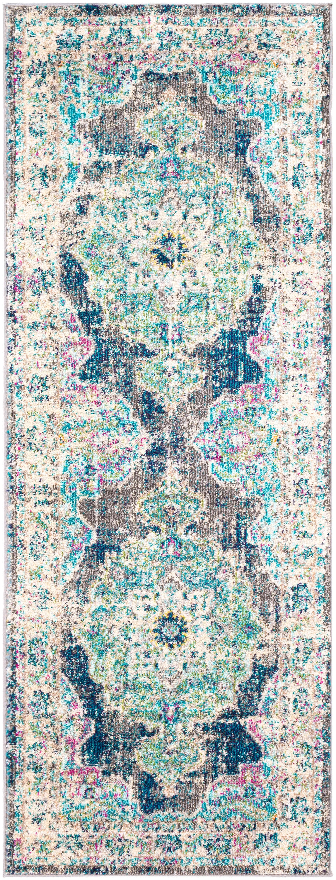 Surya MRC2304-2773 Morocco 2 X 8 (ft) Teal Indoor Medallion Oriental Runner Rug