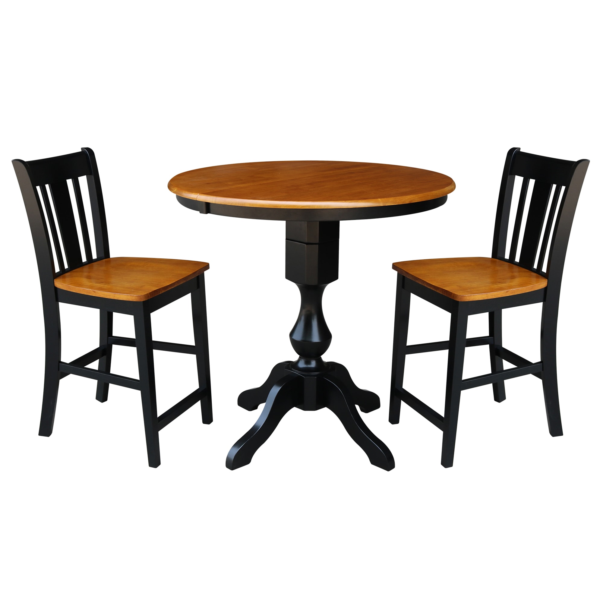 International Concepts K57-36RXT-11P-S102-2 Black/cherry Traditional Dining Room Set with Round Table ( Seats 2 )