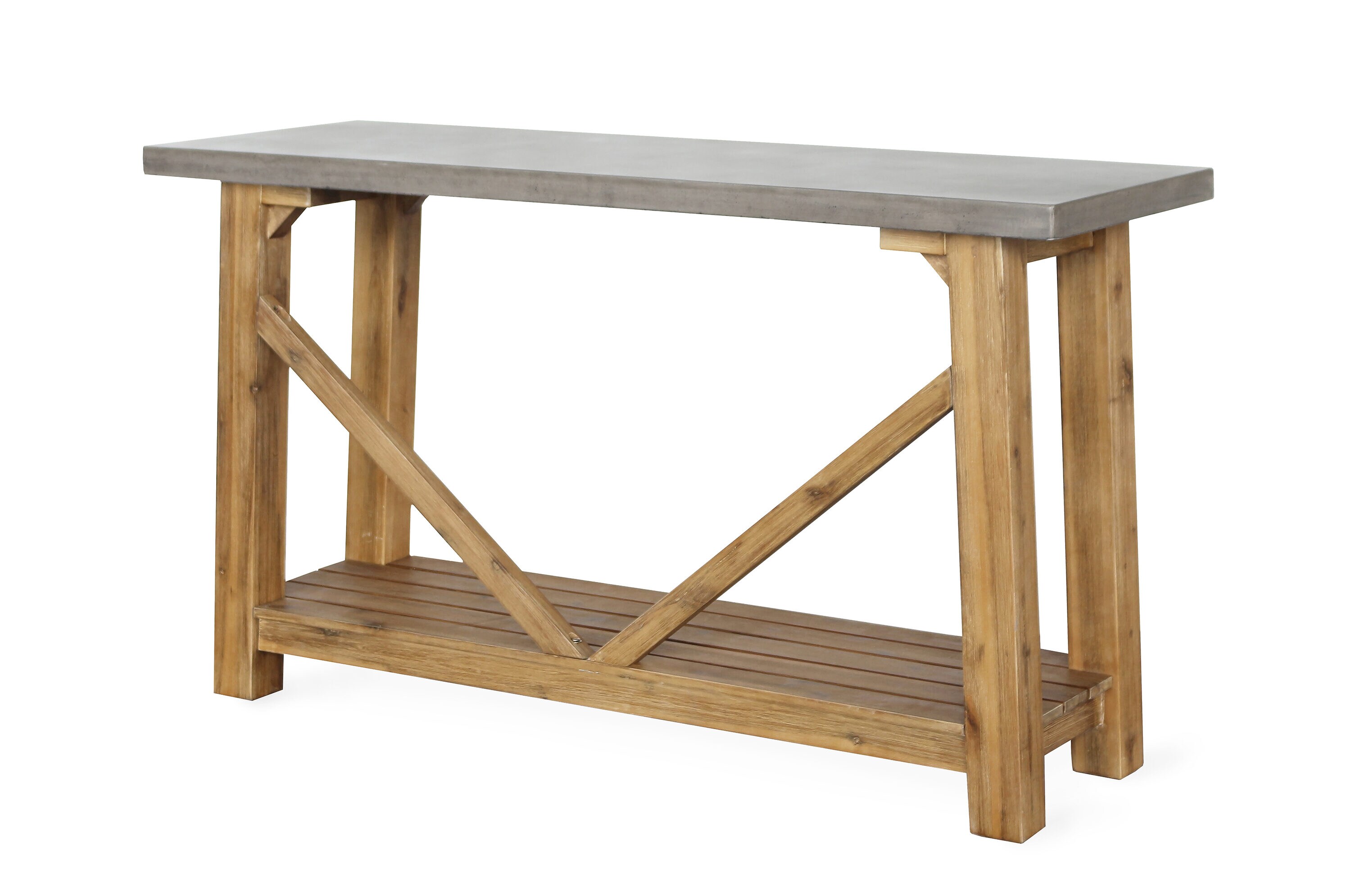 Leisure Made Athens Rectangle Console Patio Table 52.5-in W x 18-in L ...