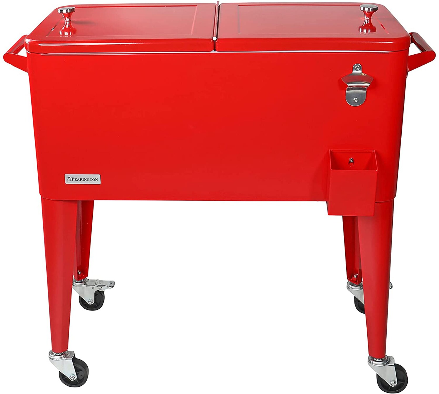 Pearington Red 80-Quart Wheeled Insulated Cart Cooler at Lowes.com