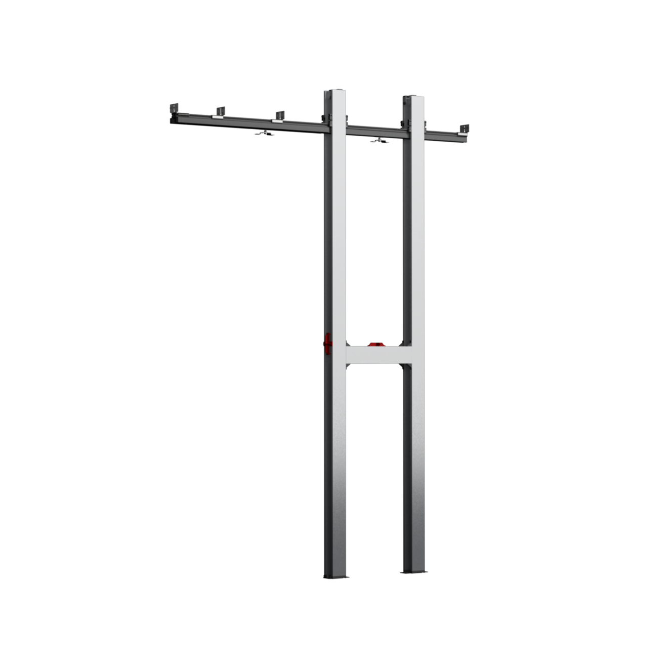 WINGBURG W-PK38-1WS01 38-in x 84-in Aluminum Pocket Door Frame with Adjustable Aluminum Track and Studs, Track-in-Track, Hold-in-Place Stoppers, Top Mounts and Floor Guide