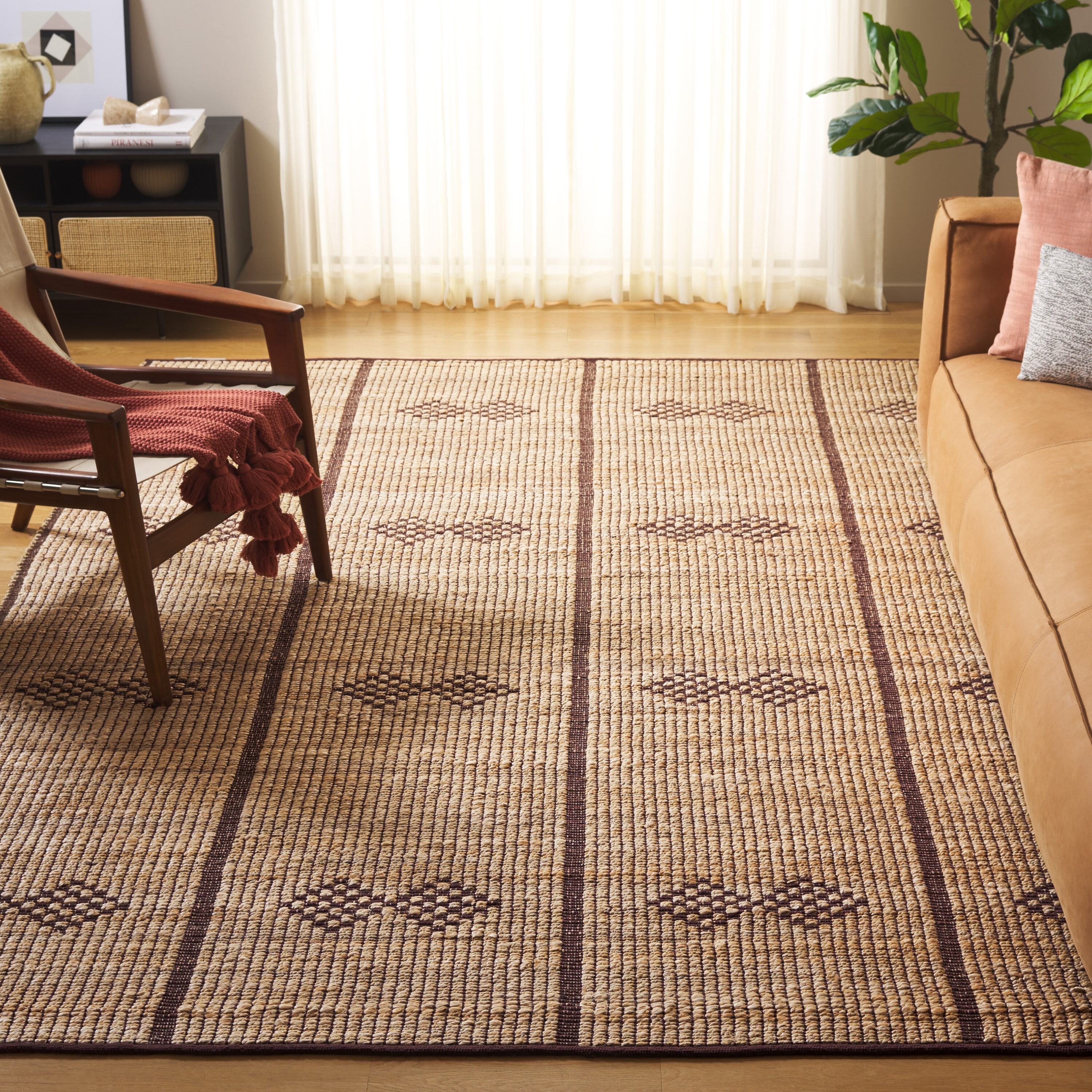  Natural Fiber 899 Natural/Brown Bohemian 6ft x 9ft Medium Rectangle Rug