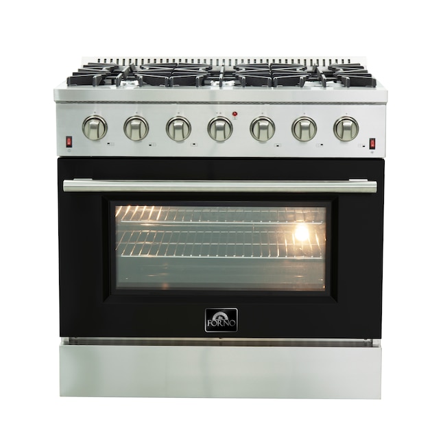 FORNO 30-in 7 Burners 4.32-cu ft Freestanding Natural Gas Range (Stainless  Steel) in the Single Oven Gas Ranges department at