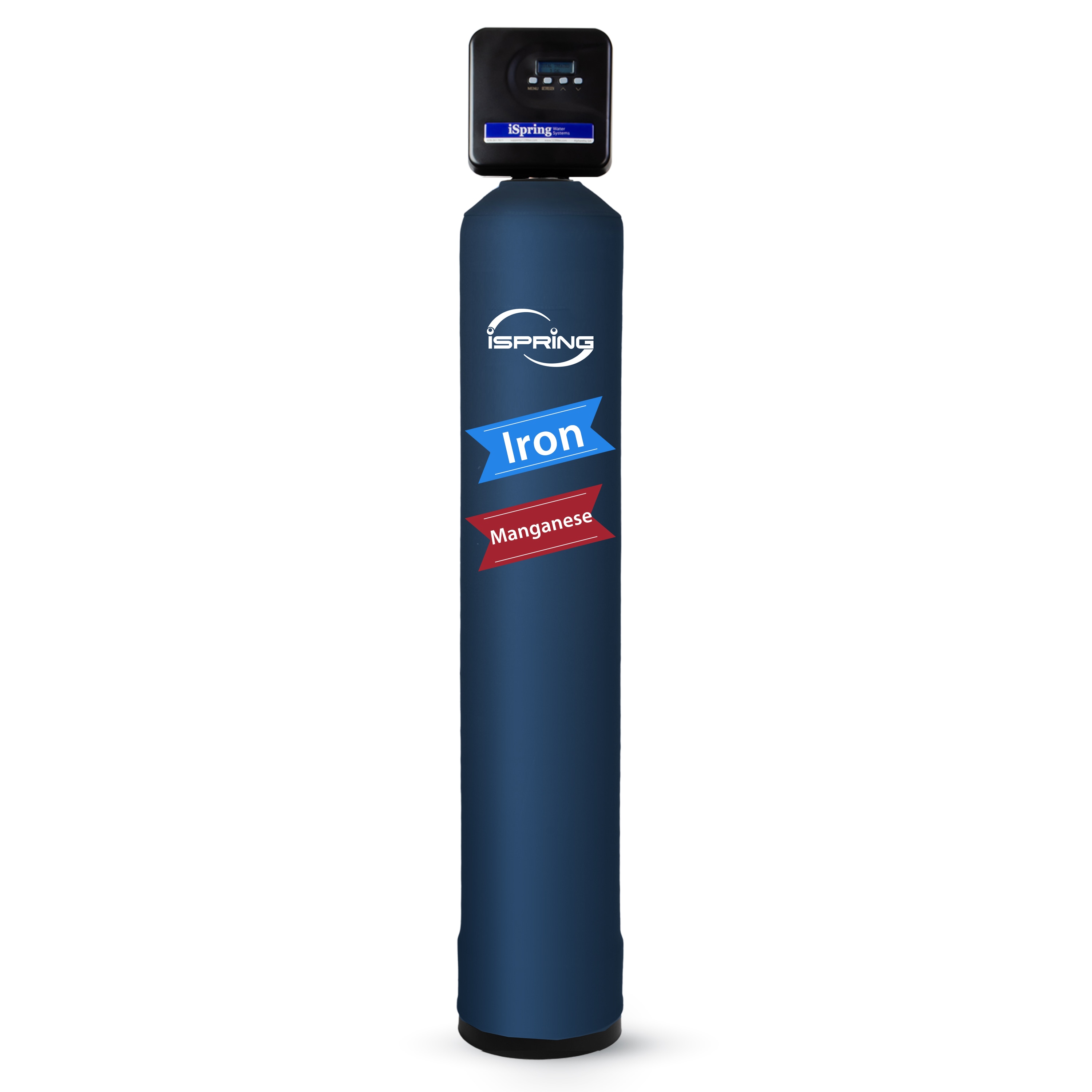 iSpring WCFM400K WCFM400K Whole House Central Iron and Manganese Water Filter Filtration System, Digital Controlled Automatic Regeneration and Air Injection, Black Single-stage 26-GPM Coconut shell carbon Well water Whole House Water Filtration System
