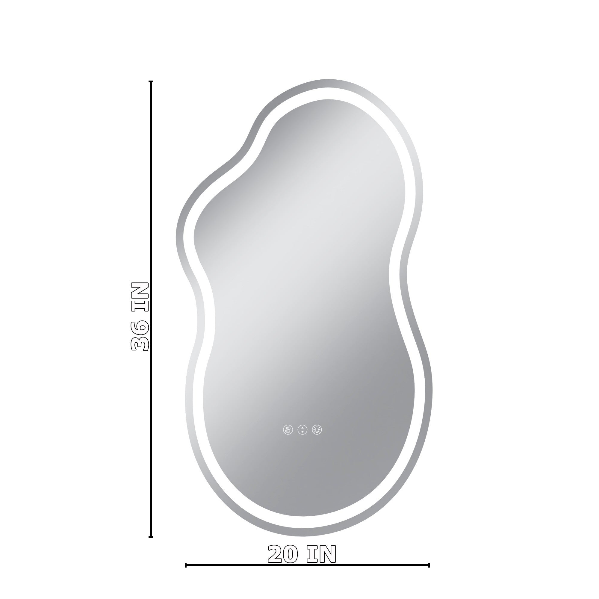 Boyel Living BLL008Y-J5090 Frontlit Cloud-Shaped Glass Bathroom Vanity Mirror Dimmable LED Lights Fog-Free 20-in x 36-in