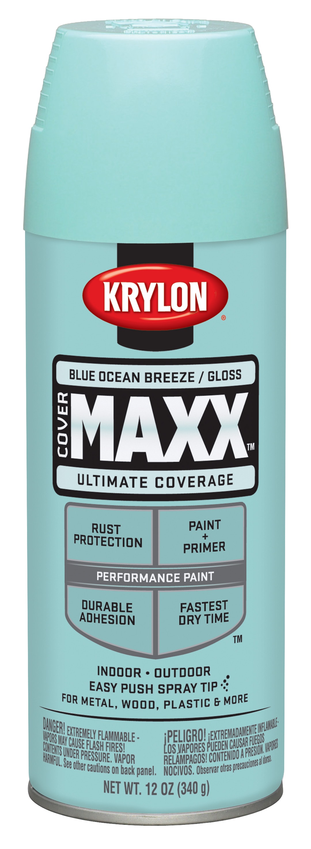 Krylon ColorMaxx 12 Oz. Gloss Spray Paint, Blue Ocean Breeze - Alamo Lumber