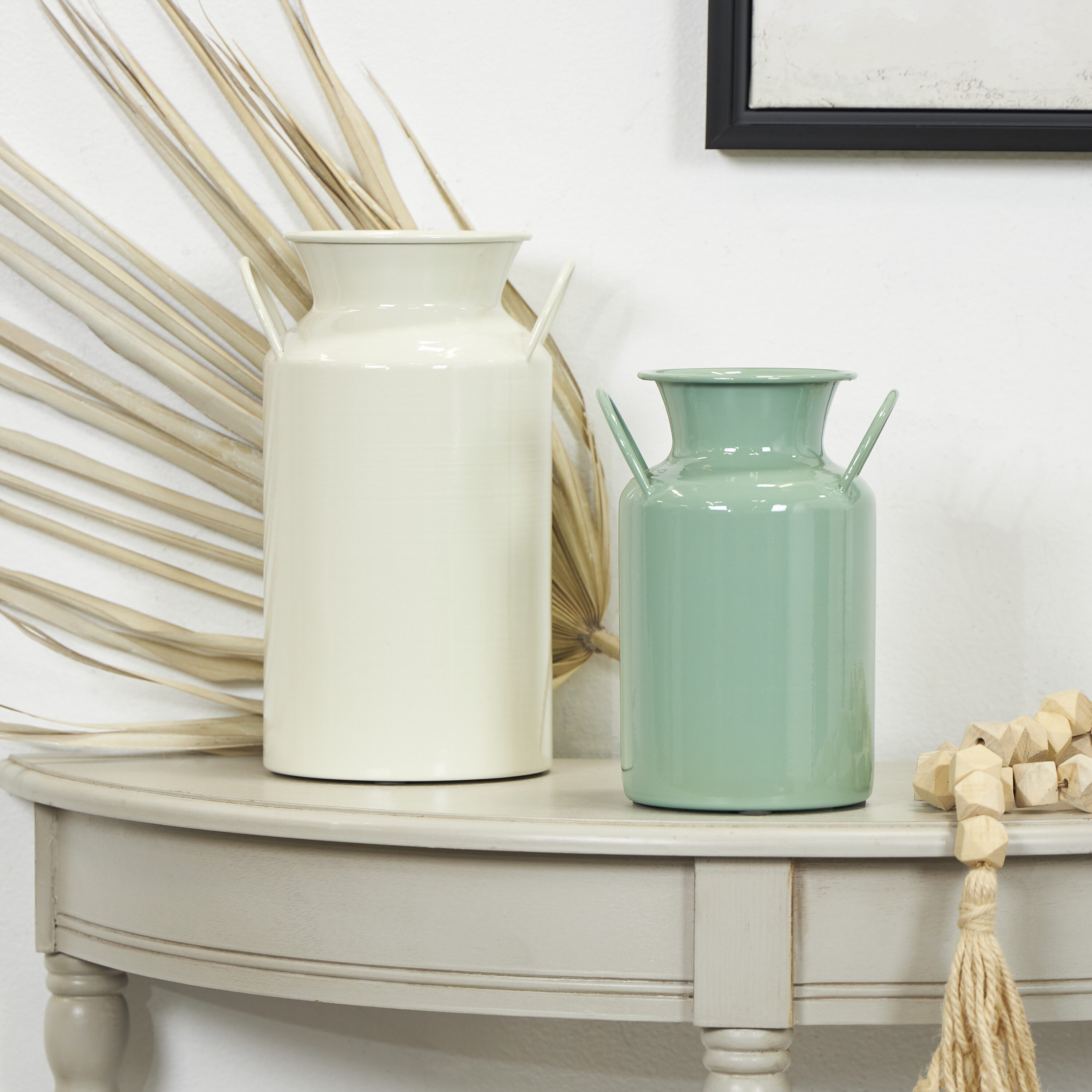 Grayson Lane 822151 2 -Pack Blue Iron Modern Vase