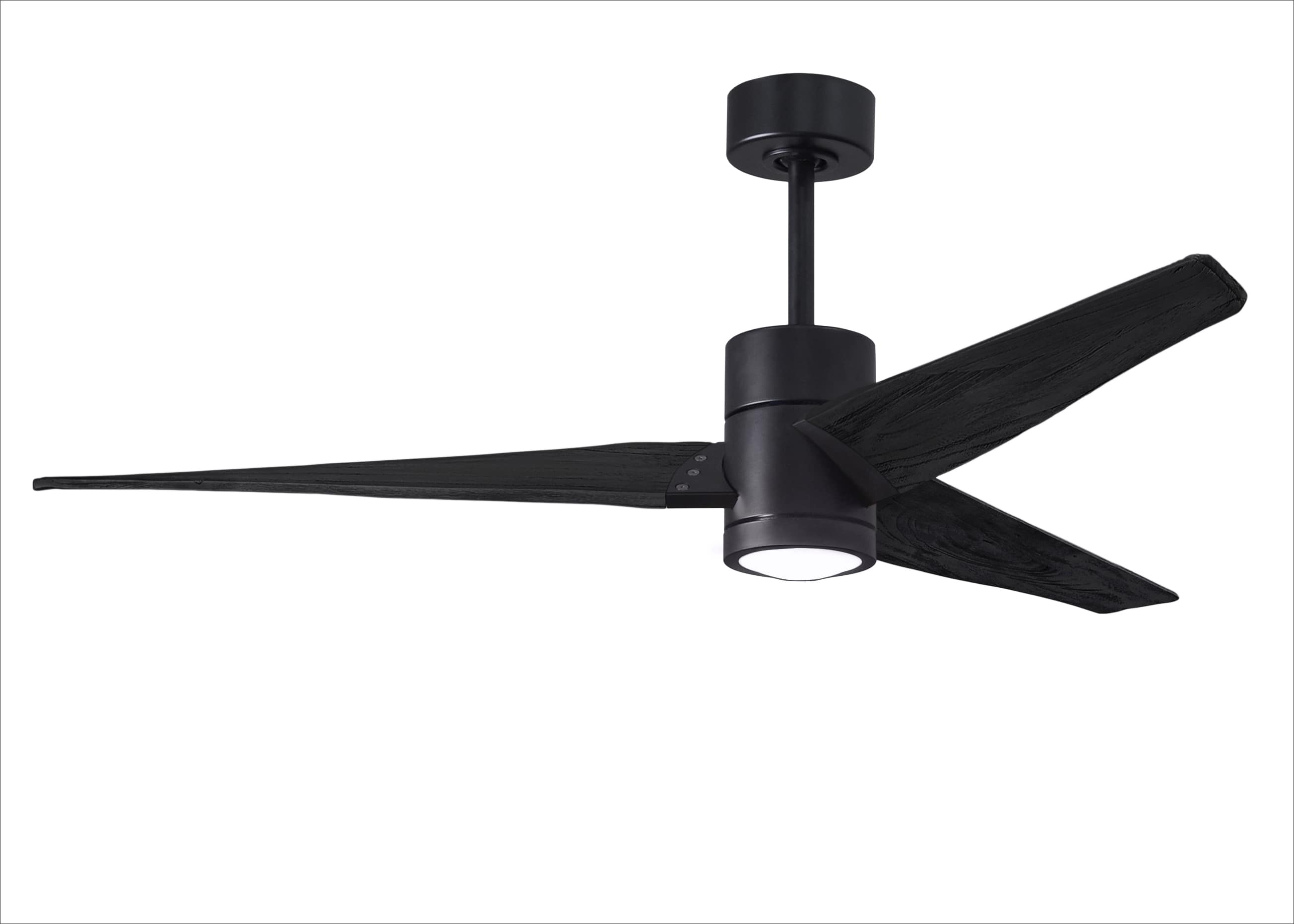 Matthews Fan Company SJ-BK-BK-60 Super Janet 60-in Color-Changing Integrated LED Outdoor Matte Black with Matte Black Blades Ceiling Fan With Light - Remote Included ( 3 -Blade )