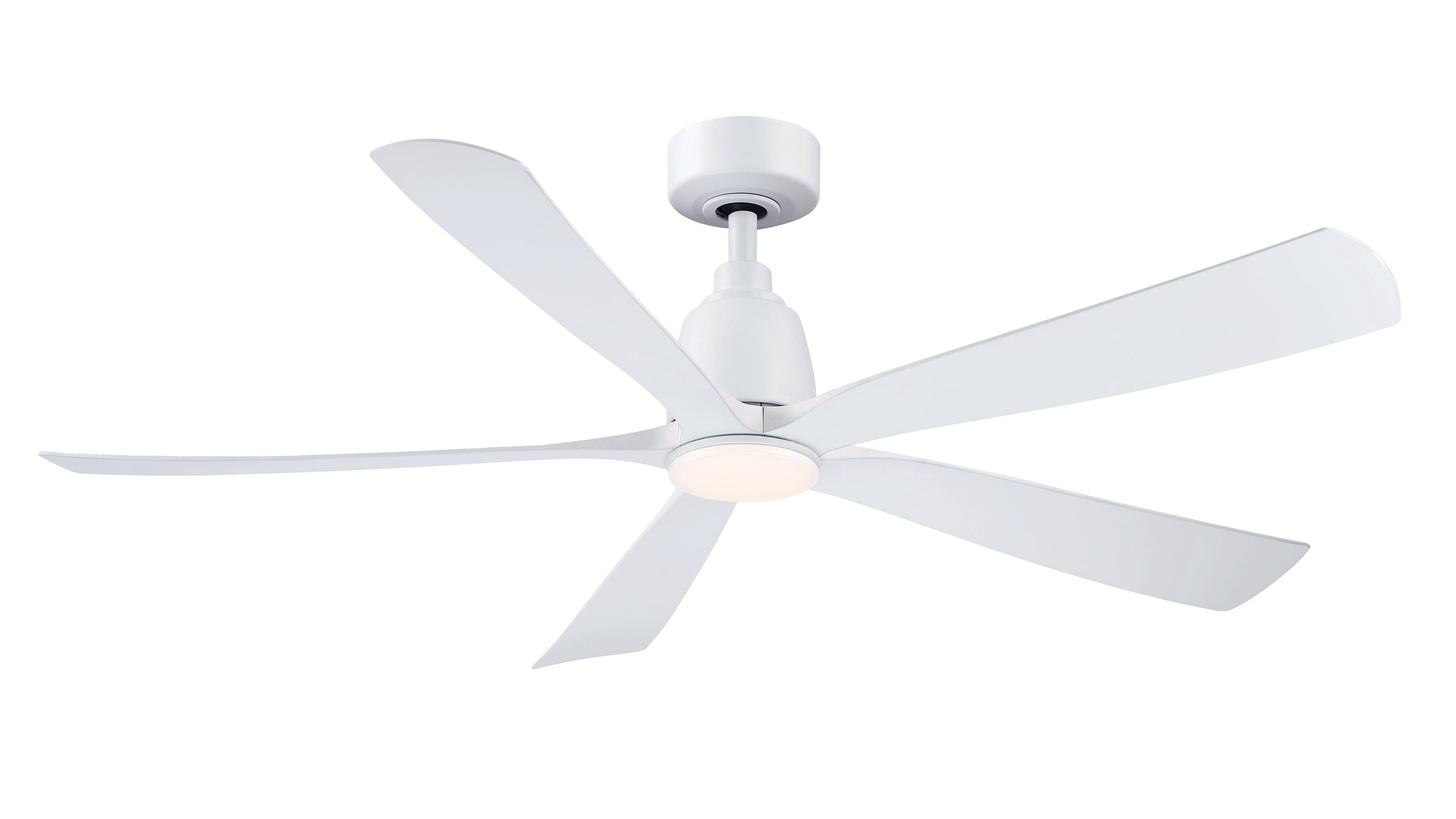 Fanimation Kute5 52-in Matte White Color-changing Integrated LED Indoor/Outdoor Smart Ceiling Fan with Light and Remote (5-Blade) FPD5534MW-LK Sansujyuku sansujyuku.com