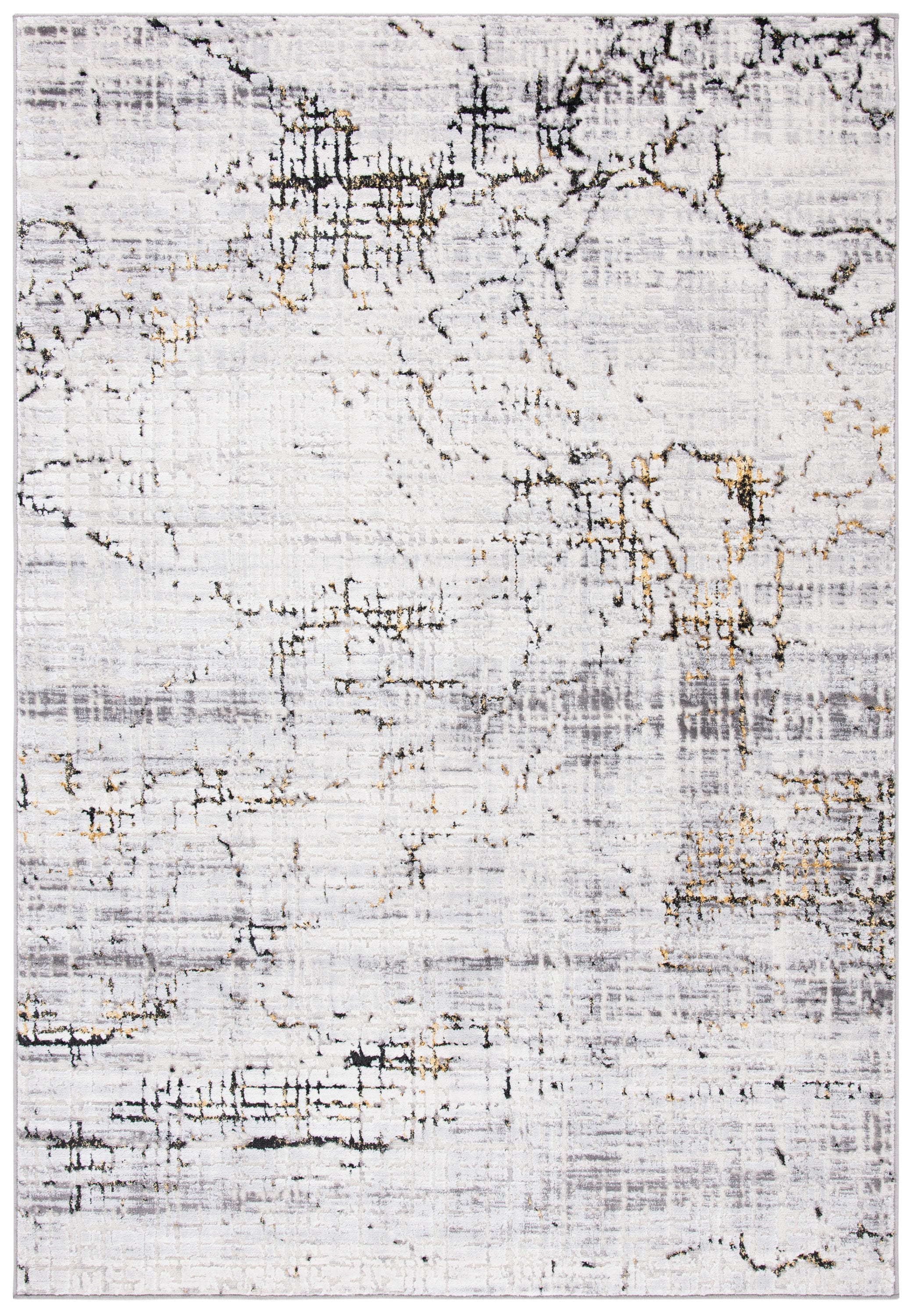 Safavieh ALA248F-8 Amelia Levia 8 x 10 (ft) Loomed Synthetic Gray/Gold Rectangular Indoor Distressed/Overdyed Bohemian/Eclectic Area rug