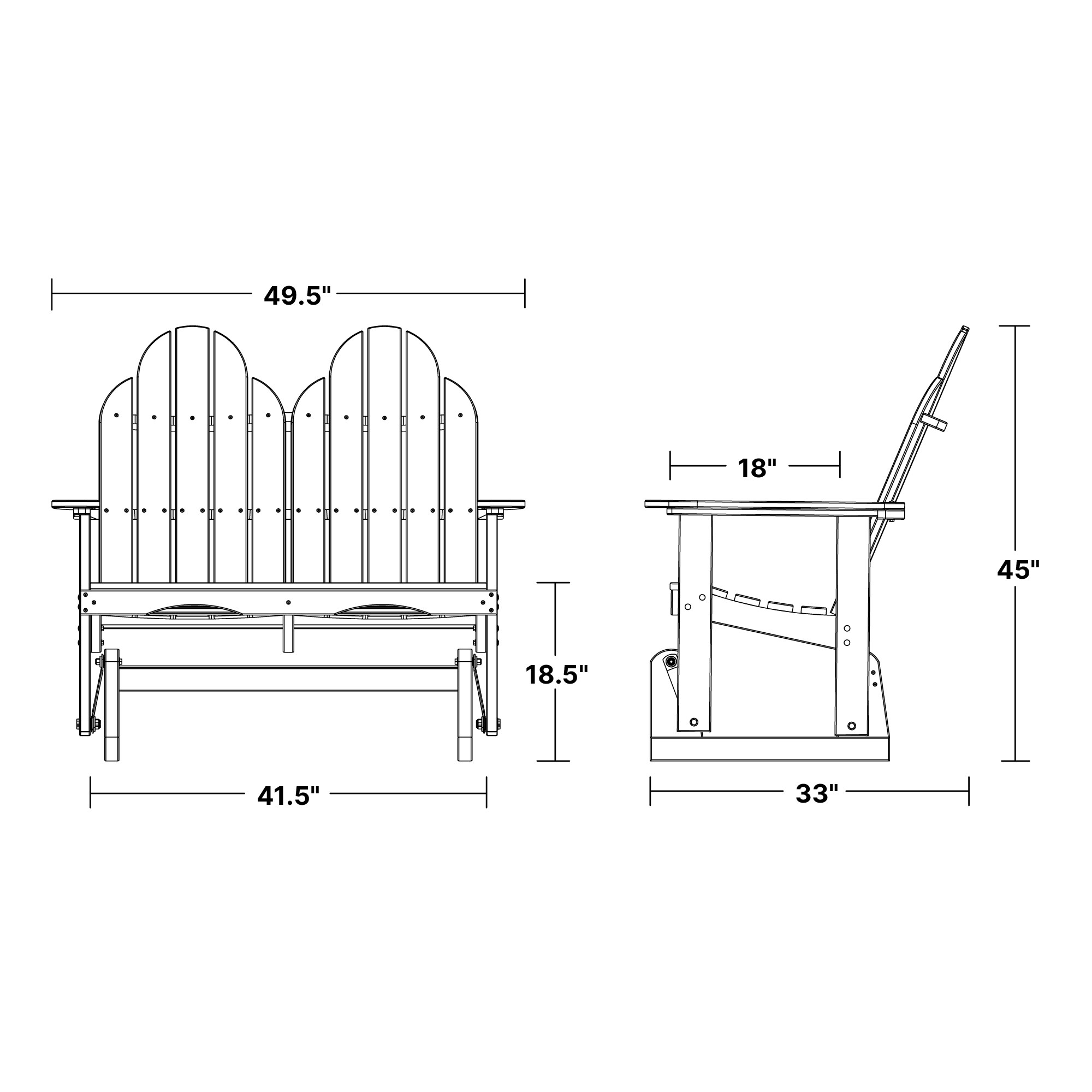 Wildridge Classic Adirondack Glider, Patriot Blue in the Porch Swings ...