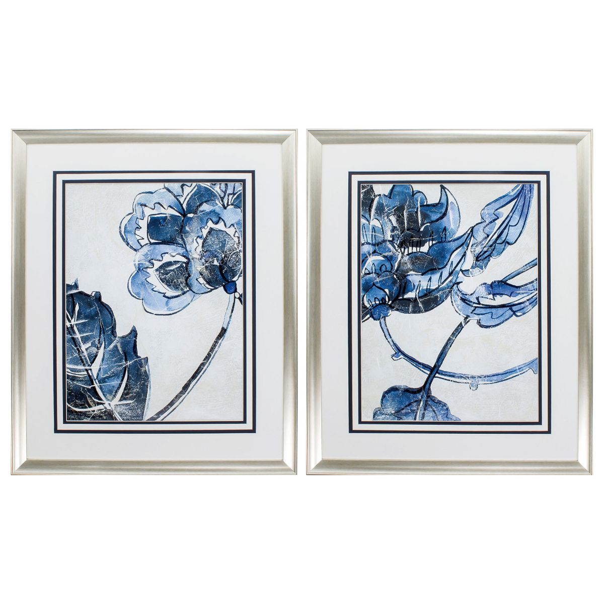 HomeRoots Silver Wood Framed 34-in H x 28-in W Floral Wood Print at ...