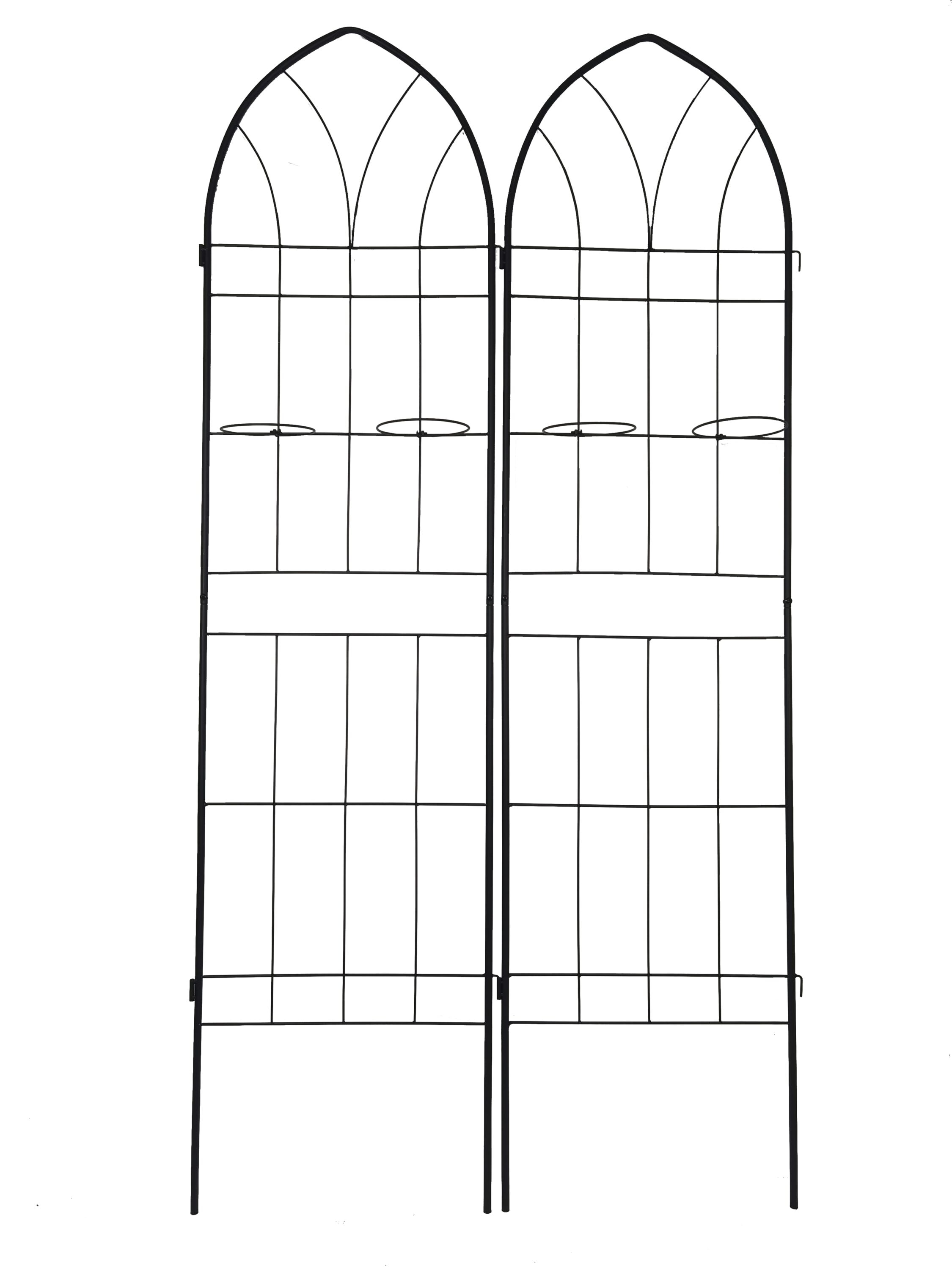 Kahomvis GDLIFE-QPT2-663 Garden Trellis 20-Inches W x 78.7-Inches H Black Iron Garden Trellis For Climbing Plants For Cucumbers For Roses For Tomatoes