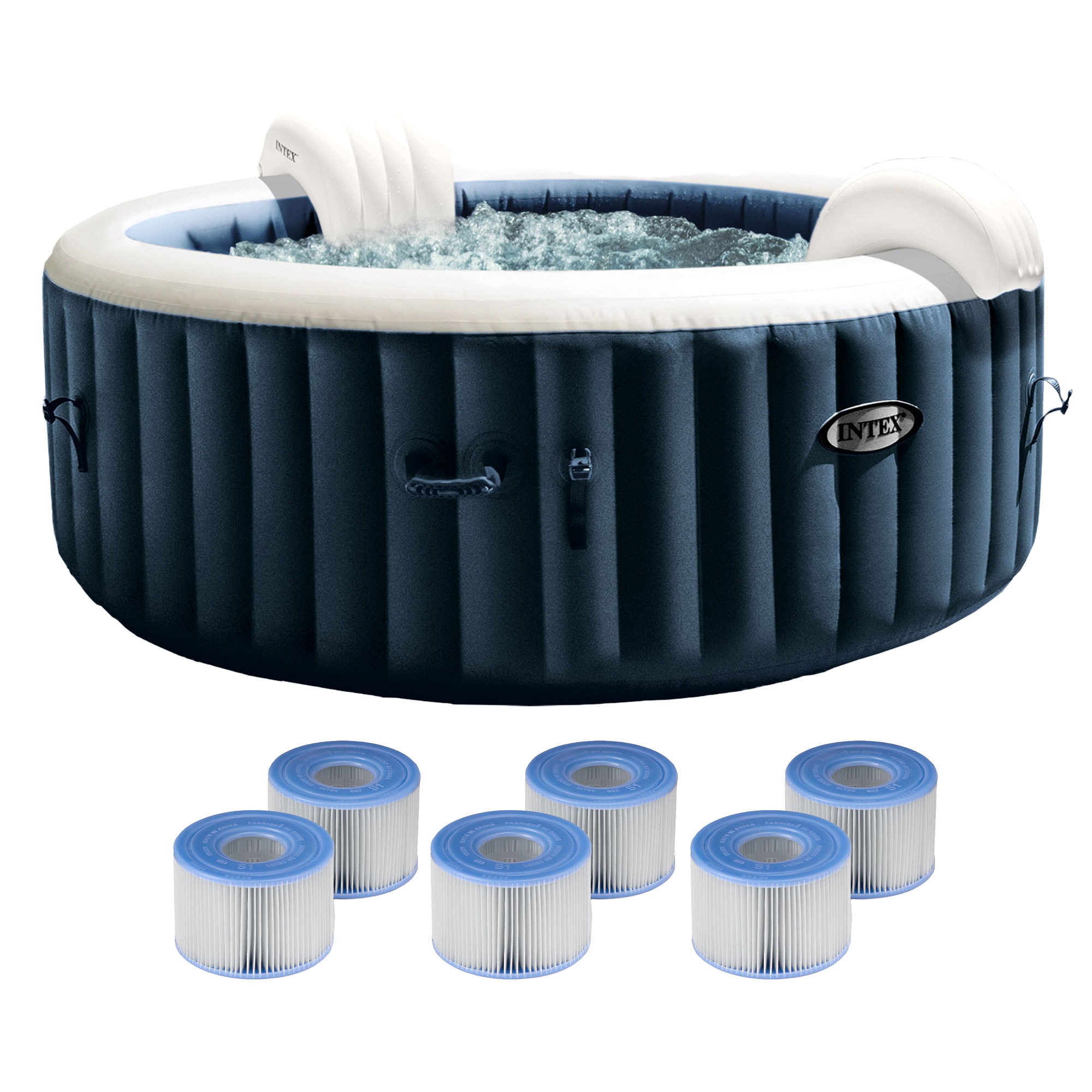 Intex 305612 PureSpa 140 Jet 4 -Person Inflatable Round Hot Tub (Cover Included)