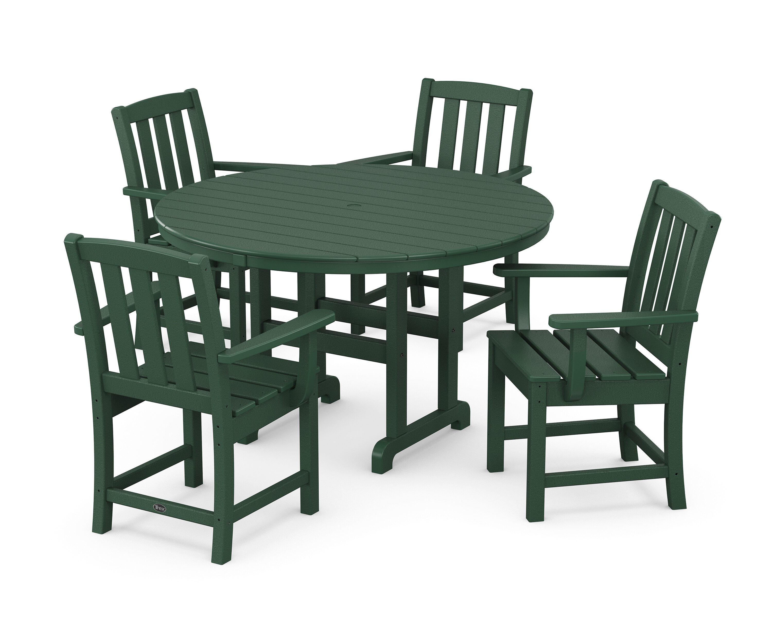 Trex Outdoor Furniture TXS2033-1-RC Cape Cod 5 -Piece Rainforest Canopy Patio Dining Set Plastic Round Table with 4 Stationary Chairs