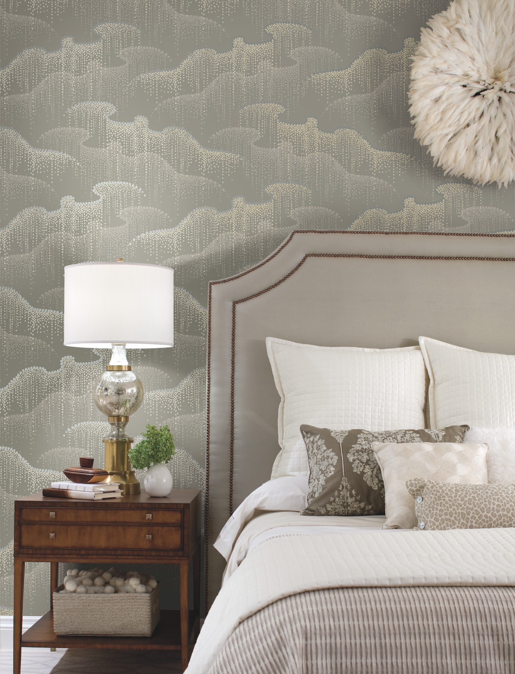 York Wallcoverings OS4262 Modern Nature 2nd Edition 60.8-Sq. Feet Tan Non-woven Geometric Unpasted Wallpaper