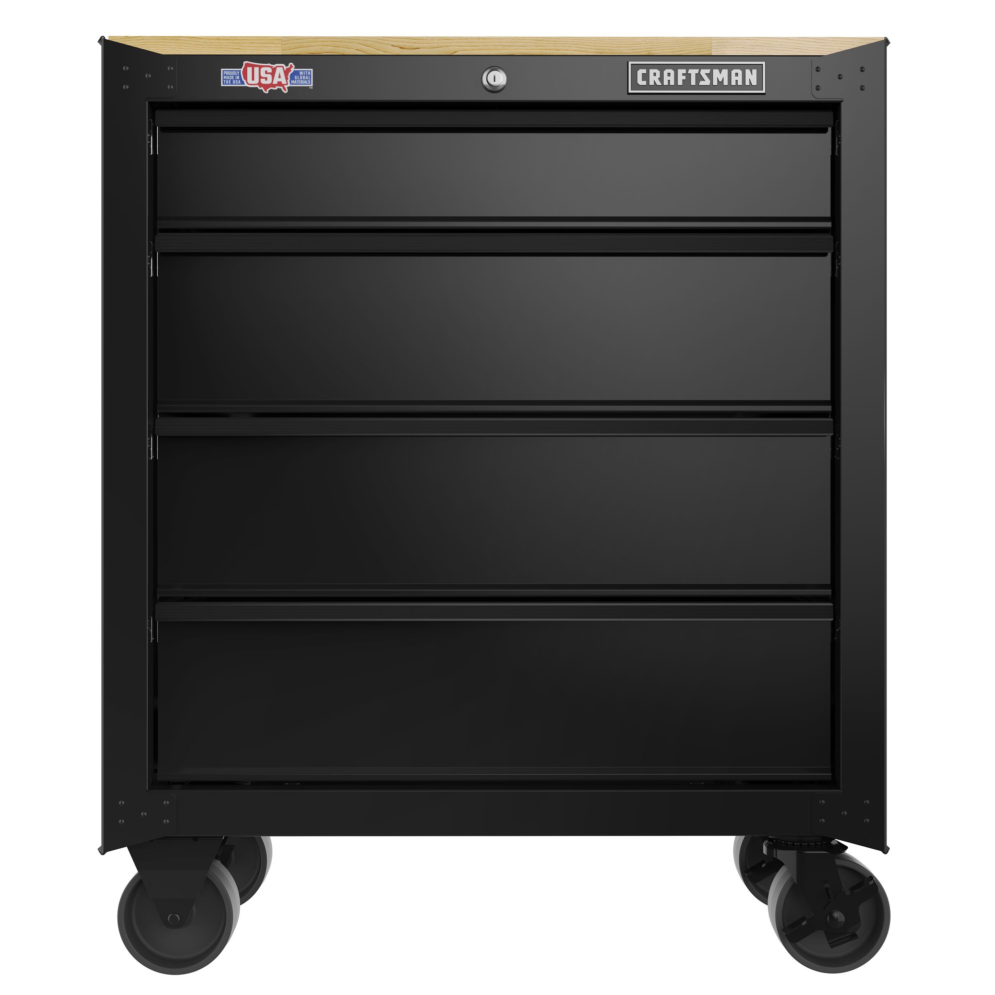 CRAFTSMAN 26.2-in L x 32.5-in H 4-Drawers Rolling Black Wood Work 