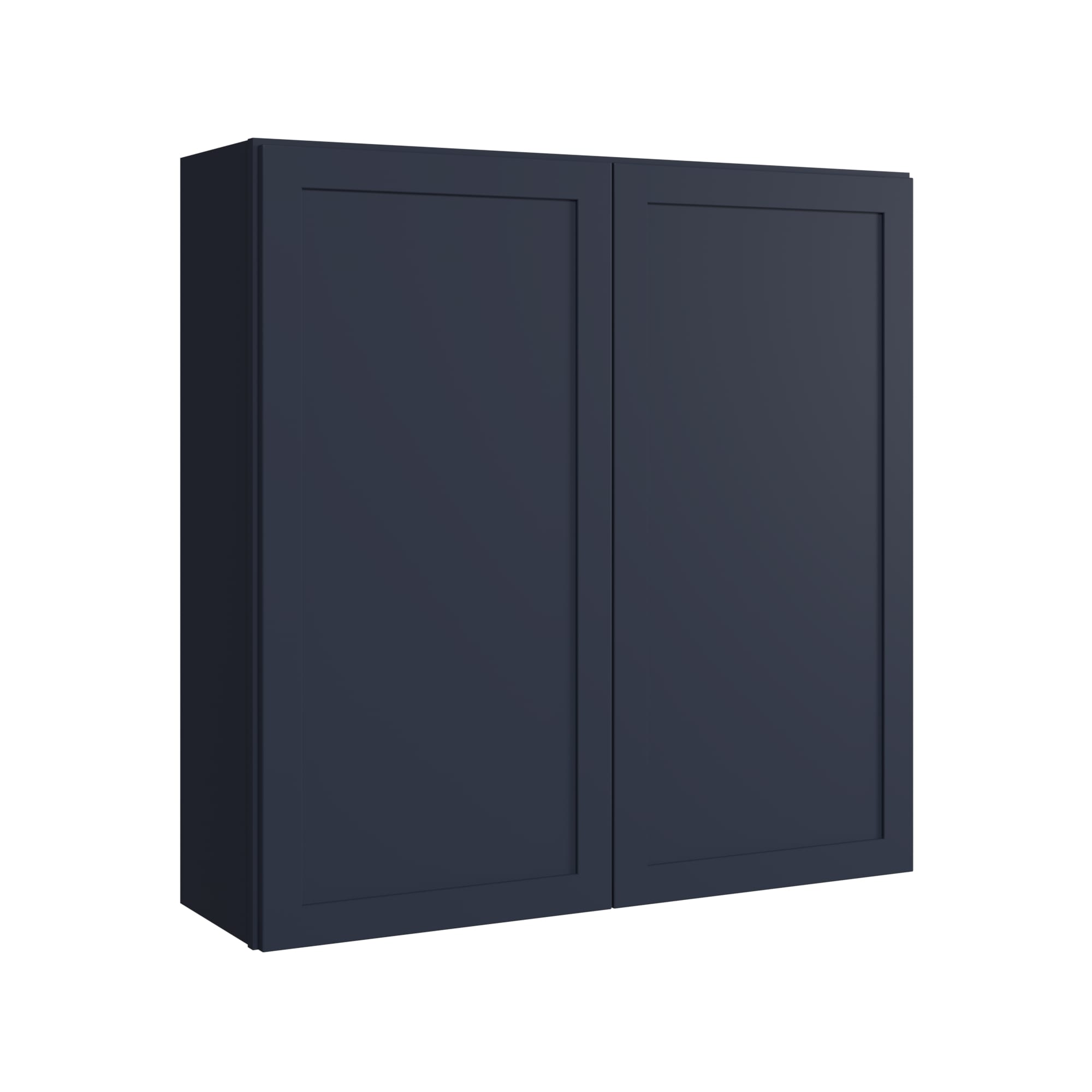 KraftMaid Momentum W4242G77 Deveron 42-in W x 42-in H x 12-in D Midnight Wall Fully assembled Plywood Cabinet (Recessed Panel Shaker)