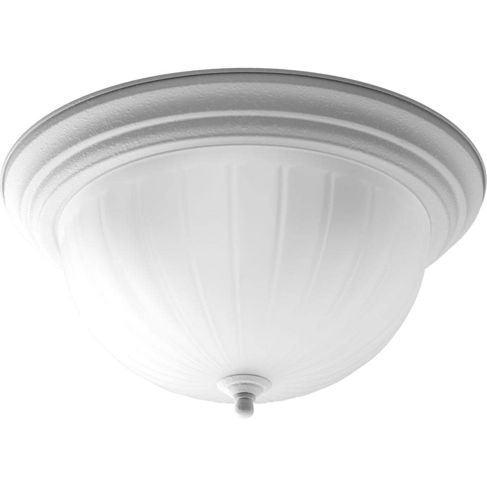 Progress Lighting P3818-30 Melon 3 -Light 15.25-in White Flush Mount Light
