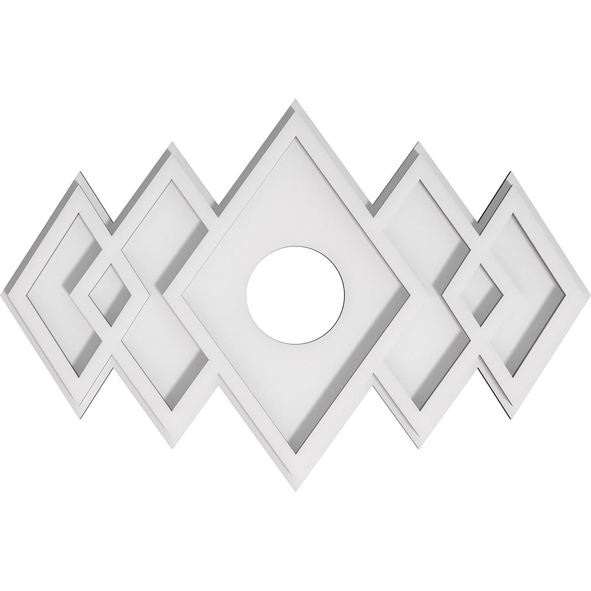 Ekena Millwork CMP18X12ZE-03000 Zoe 18-in W x 12-in L Contemporary White PVC Whole Ceiling Medallion