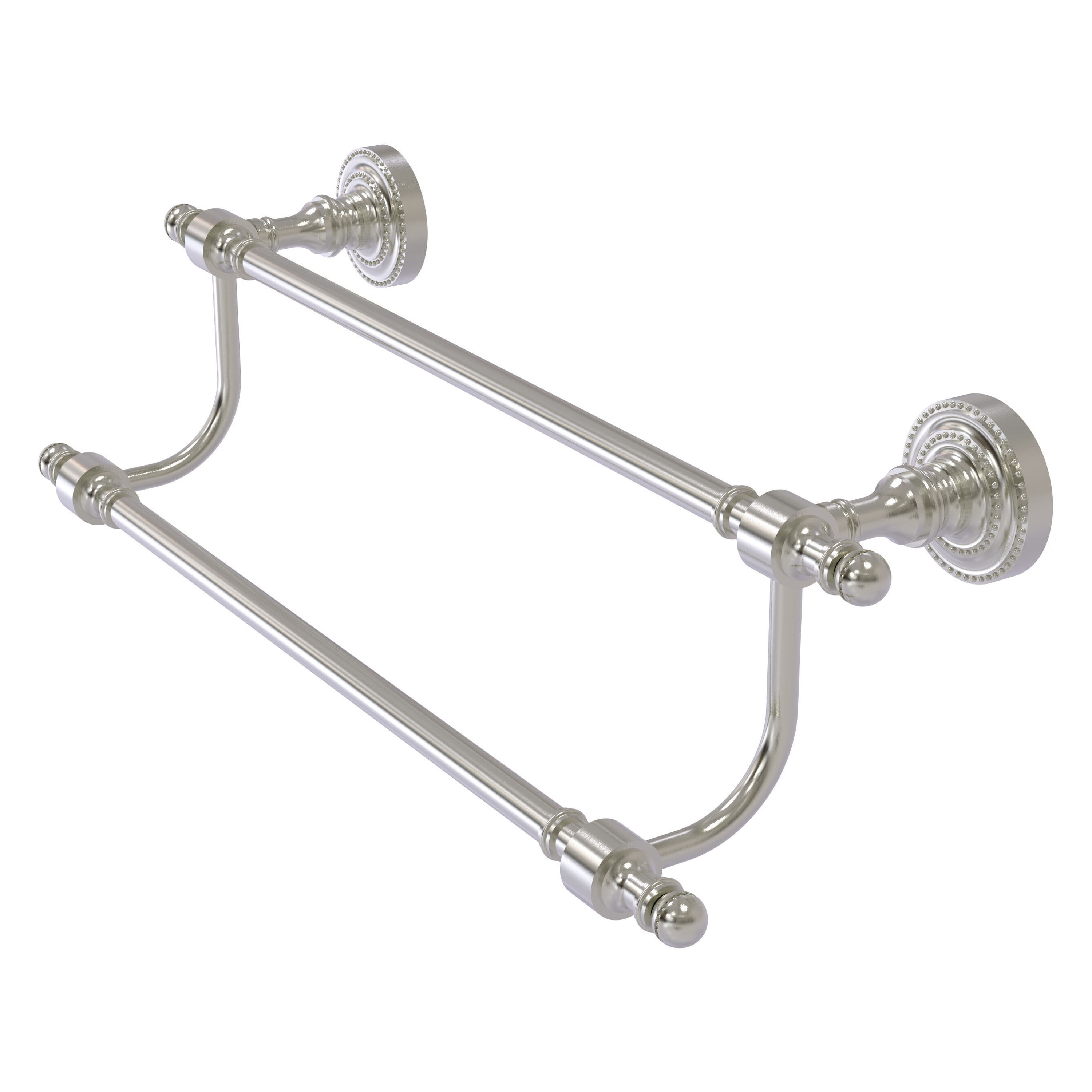 Allied Brass RD-72/30-SN Retro Dot 30-in double Satin nickel Wall mount Double Towel Bar