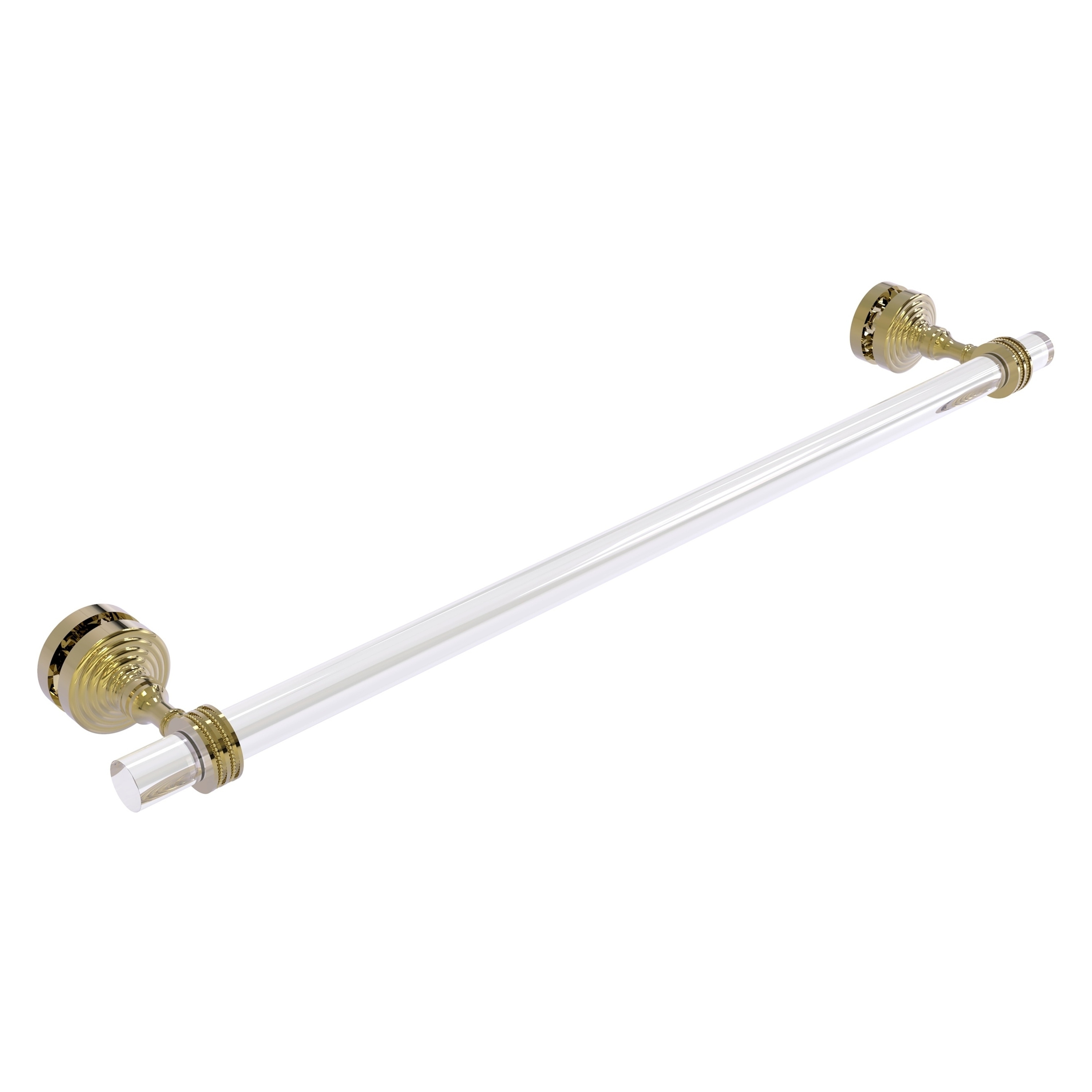 Allied Brass PG-41D-SM-24-UNL Pacific Grove 24-in Unlacquered Brass Wall mount 4-tier Towel Bar