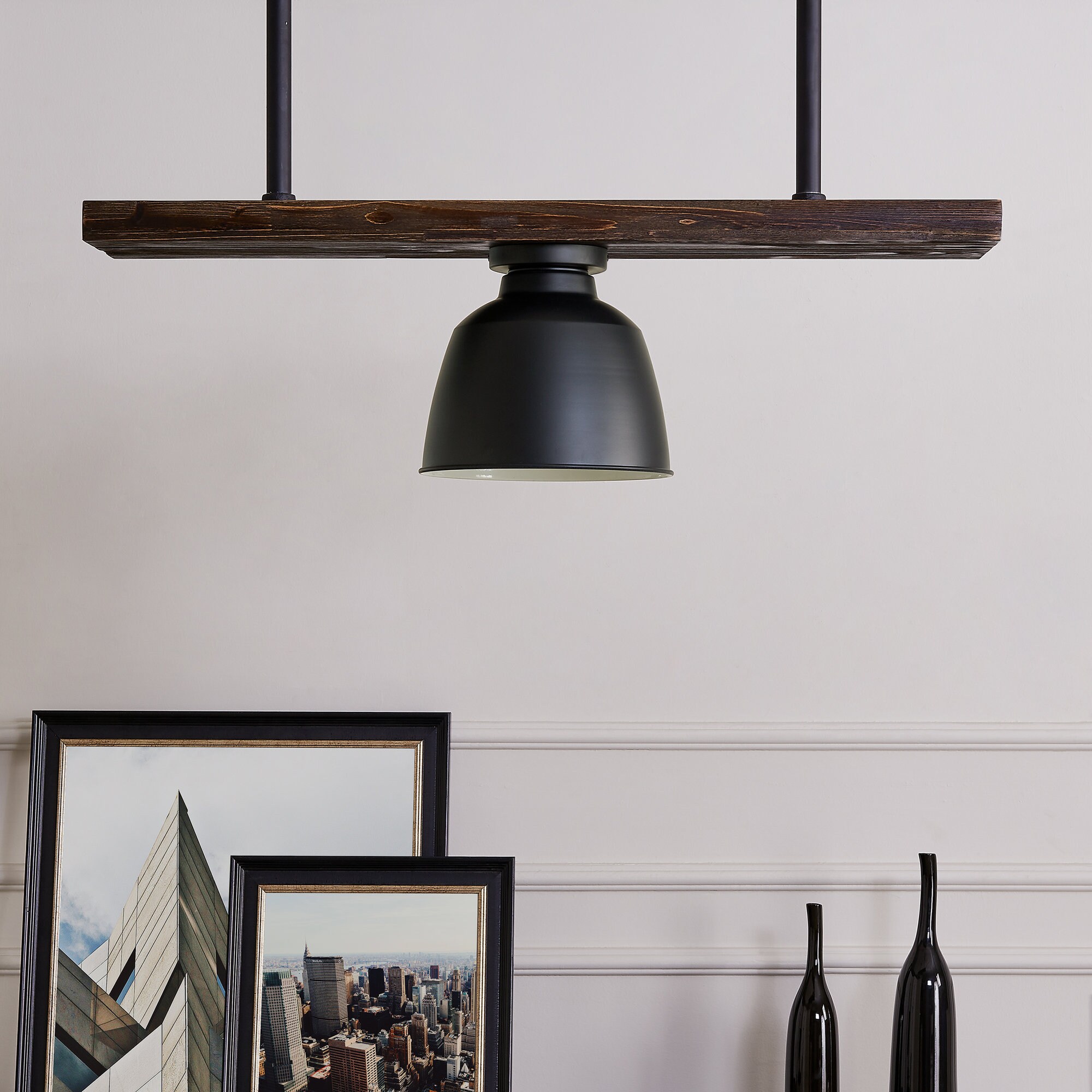Afoxsos industrial flush mount pendant lamp monochromatic ceiling light close to ceiling downlight ideal for kitchen island or home office