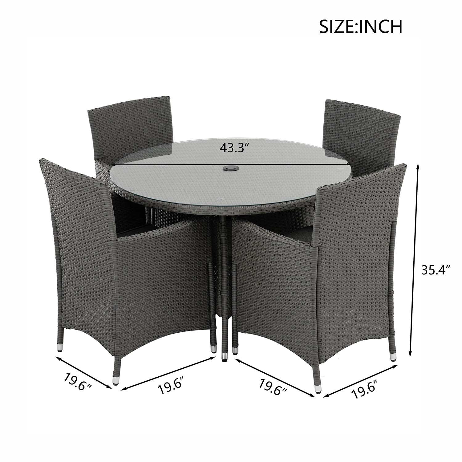 SINOFURN SYB670003GY Patio-Dining-Sets - View #2