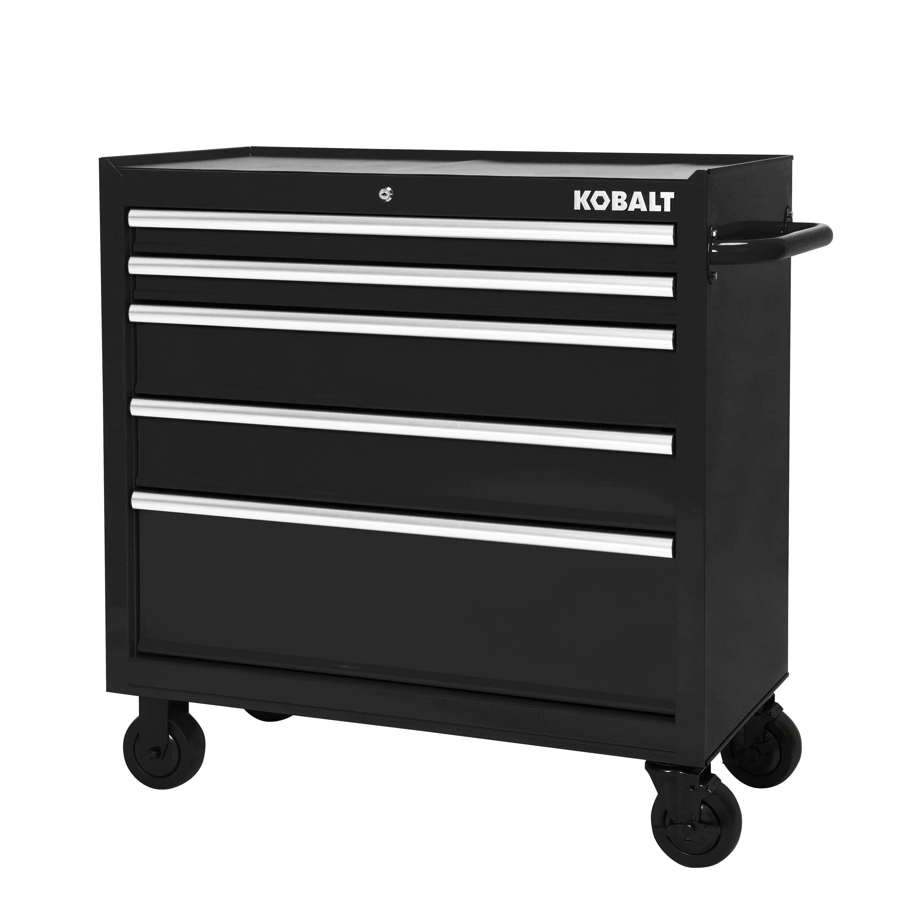 36-in W x 37.8-in H 5-Drawer Steel Rolling Tool Cabinet (Black) | - Kobalt 19157