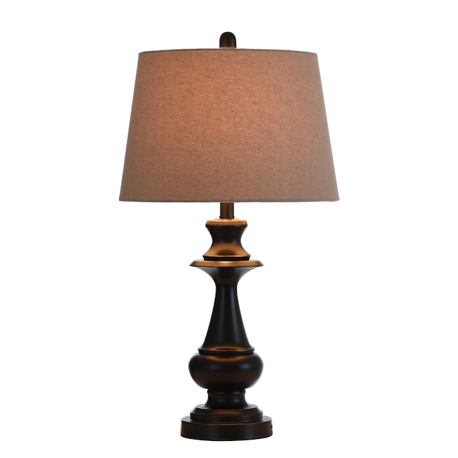 Way Table Lamp With Fabric Shade, Oil Rubbed Bronze Finish Table Lamp