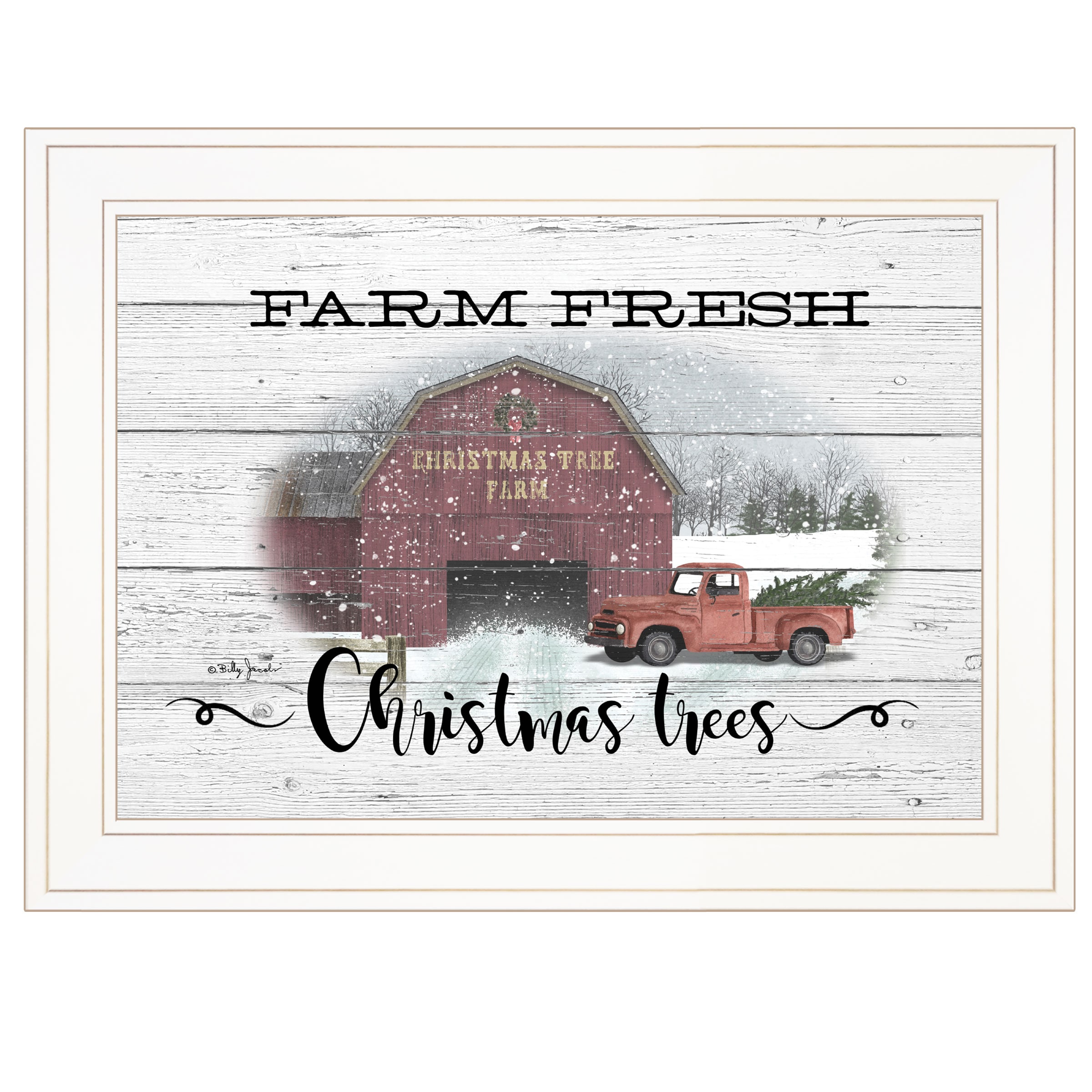 Writing Frame Tree LUXEYARD Farm Fresh Christmas Trees Billy Jacobs Ready to Hang Framed ...