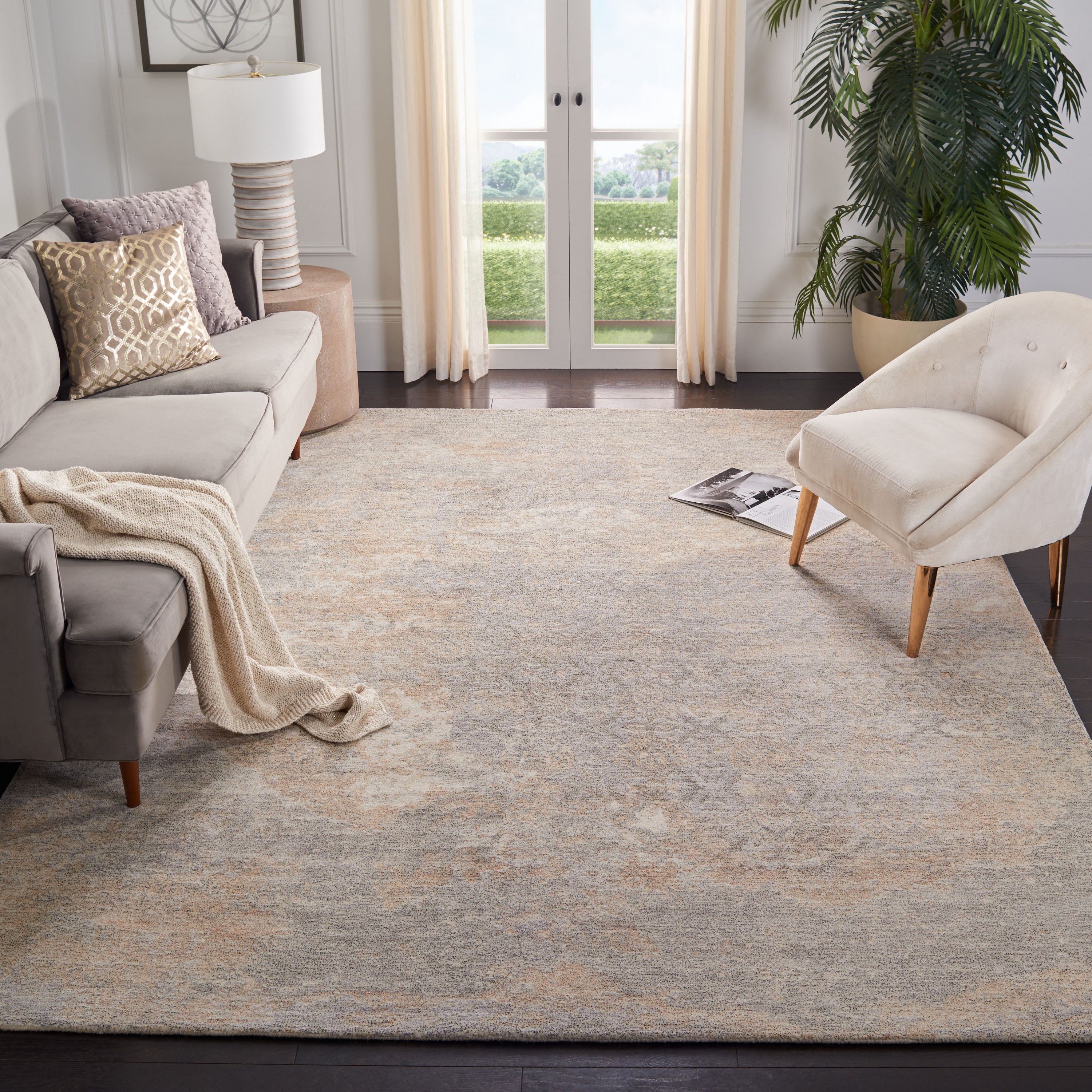 Safavieh RVT111D-8 Restoration Vintage Denel 8 x 10 (ft) Tufted Synthetic Gold/Ivory Rectangular Indoor Abstract Vintage Area rug