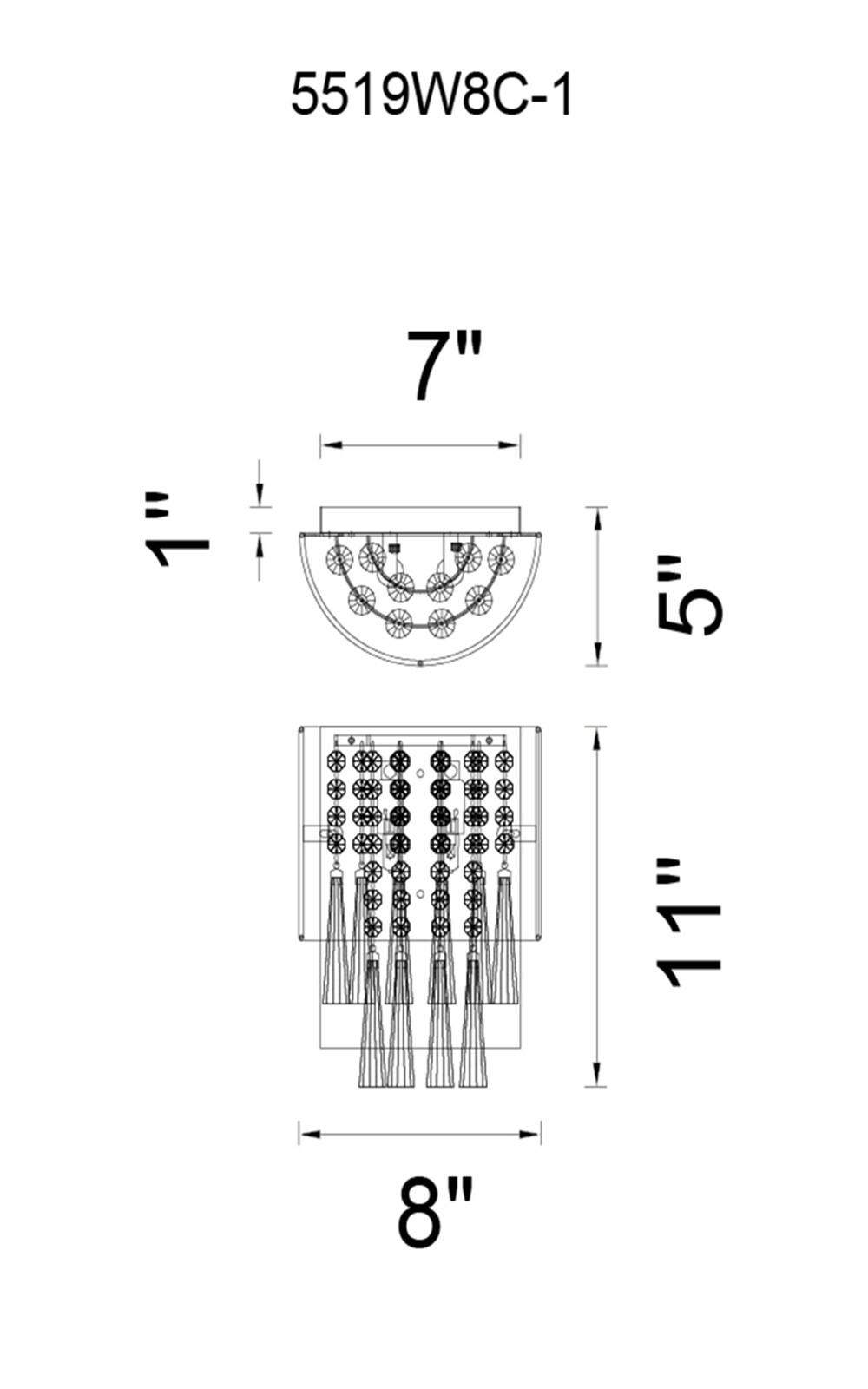 CWI Lighting 5519W8C-1 (BLACK) b090000 - View #2