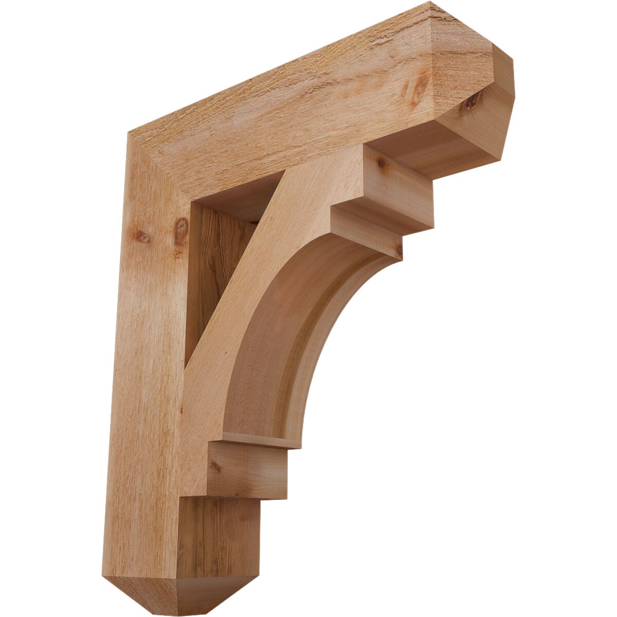 Ekena Millwork BKT06X24X28MRC04RWR Merced craftsman rough sawn 6-in x 24-in x 28-in Western red cedar Brown Wood Standard bracket