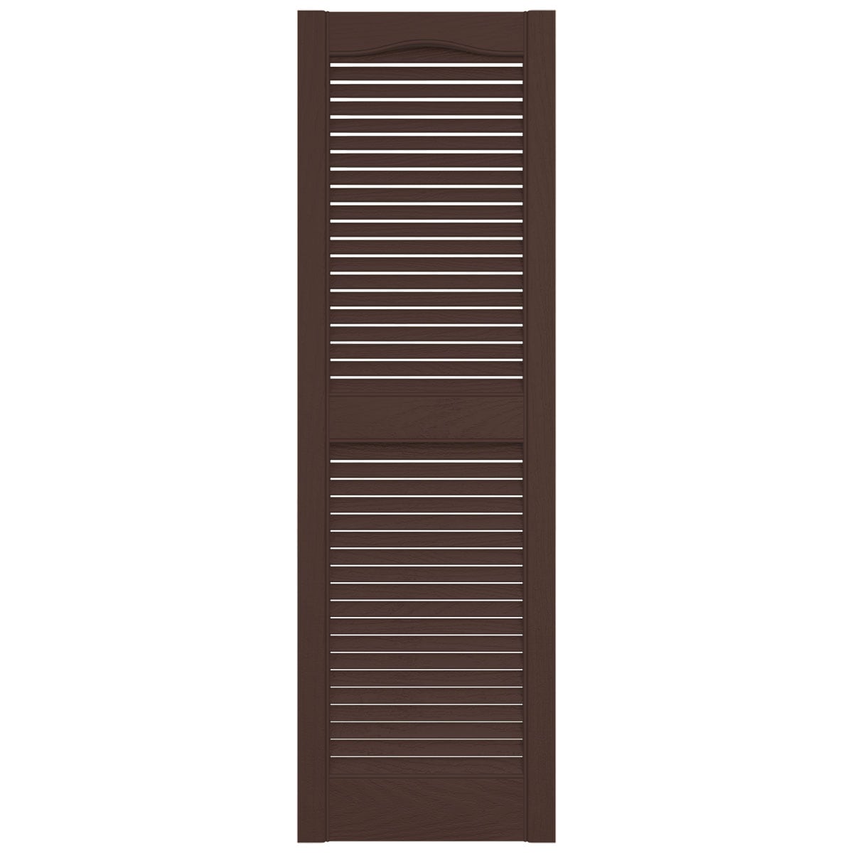 Ekena Millwork LL1C12X02400FB 12-in W x 24-in H Federal Brown Louvered Exterior Shutters ( 2 -Pack )