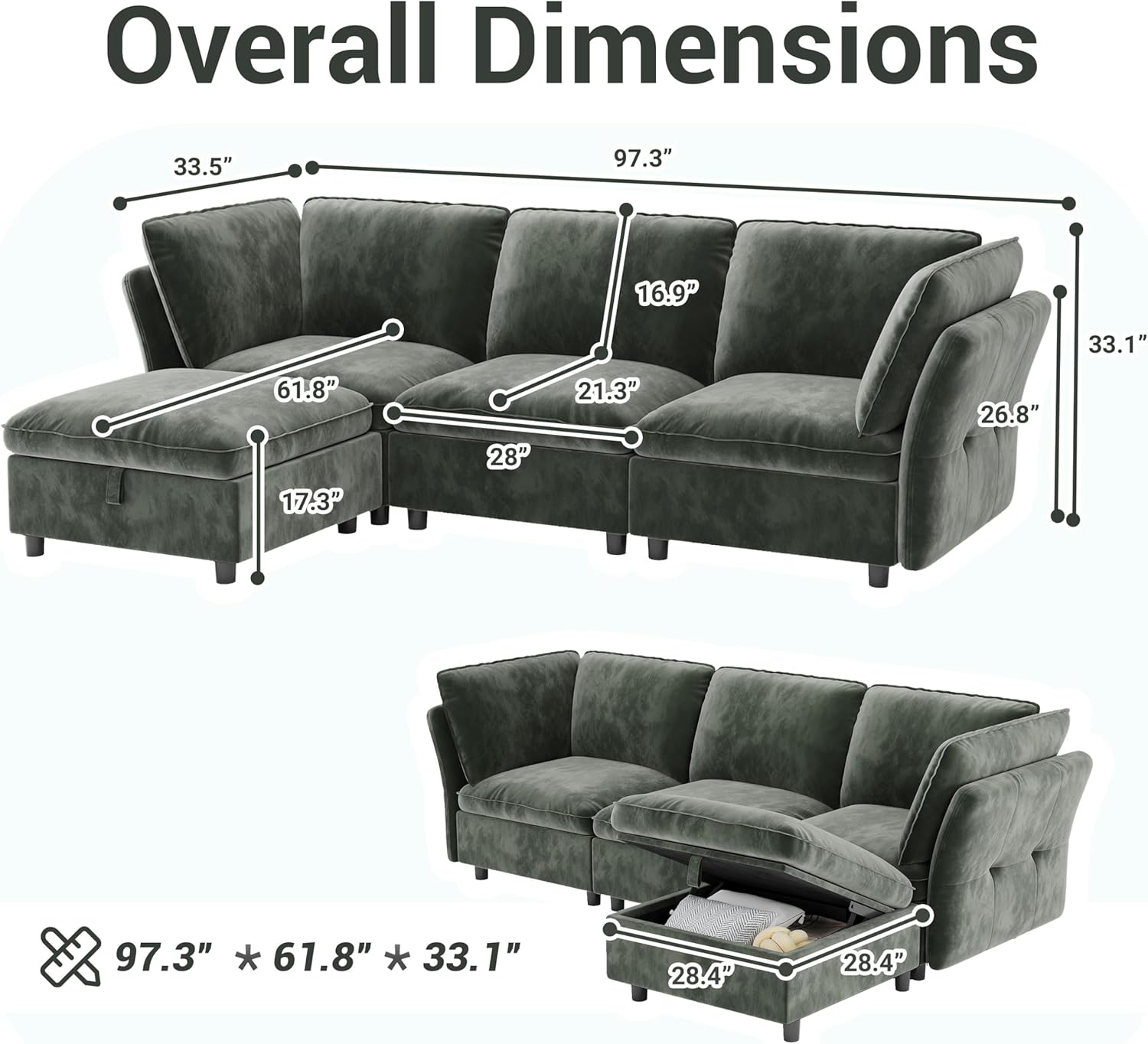 WhizMax PD-VAM-33BPSUV4 Sofas-Loveseats - View #2