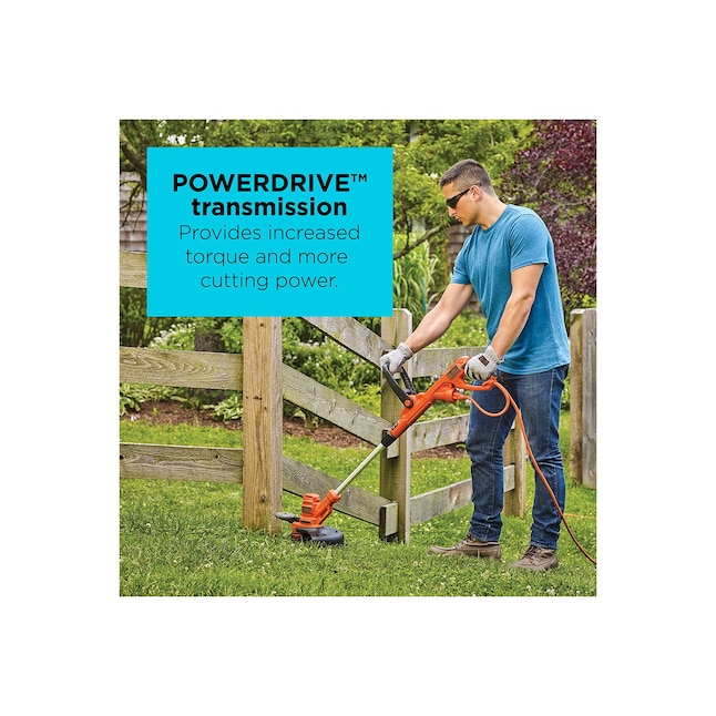 BLACK+DECKER EASYFEED 14-in Straight Shaft Corded Electric String Trimmer  in the String Trimmers department at