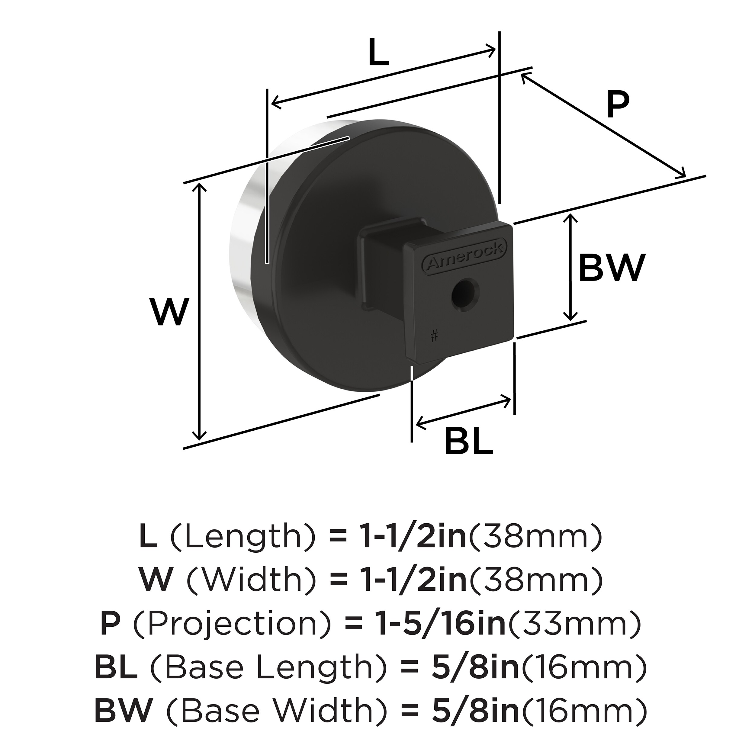 Amerock BP36976CBBR Cabinet-Knobs - View #4