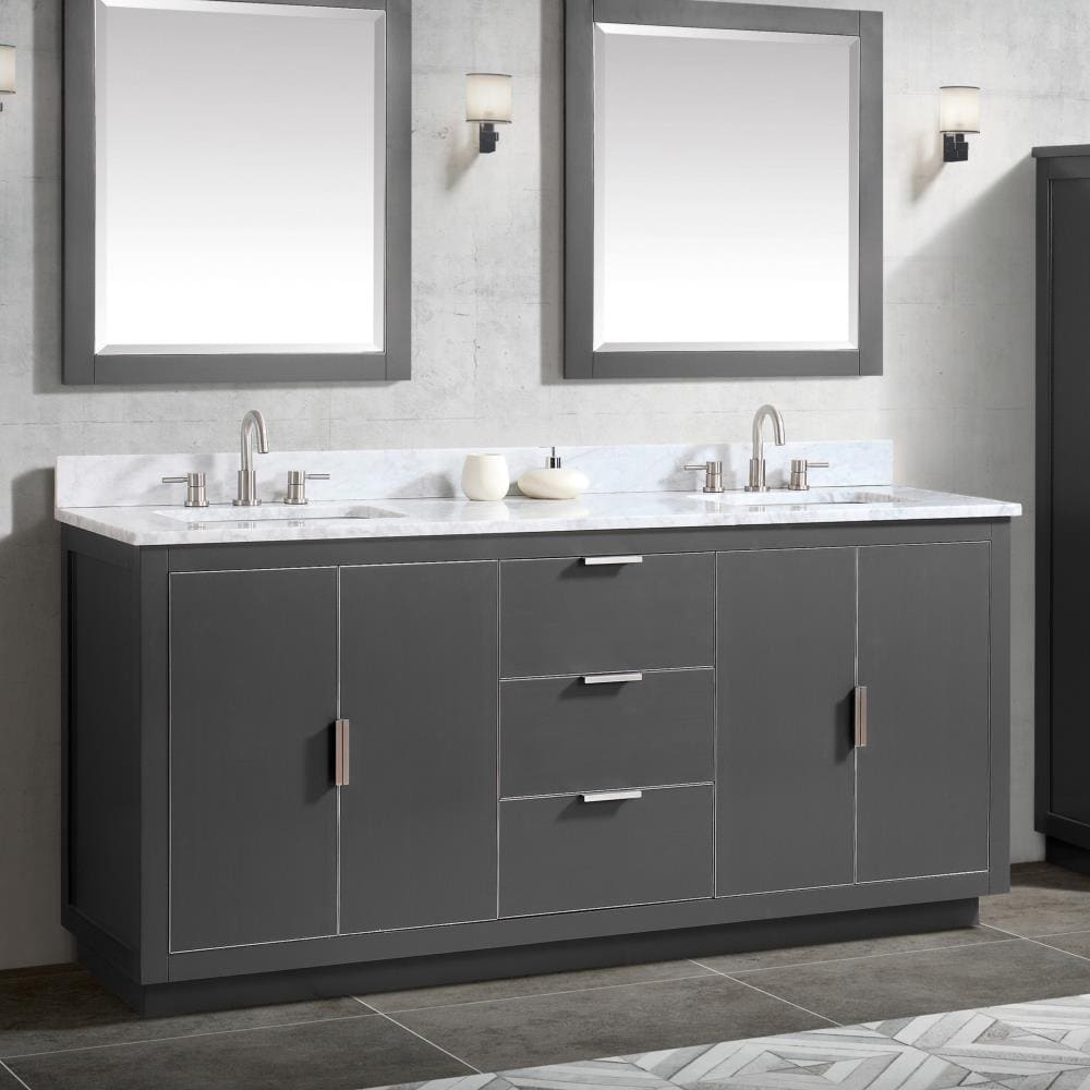 Avanity Austen 72-in Twilight Gray Bathroom Vanity Base Cabinet without ...