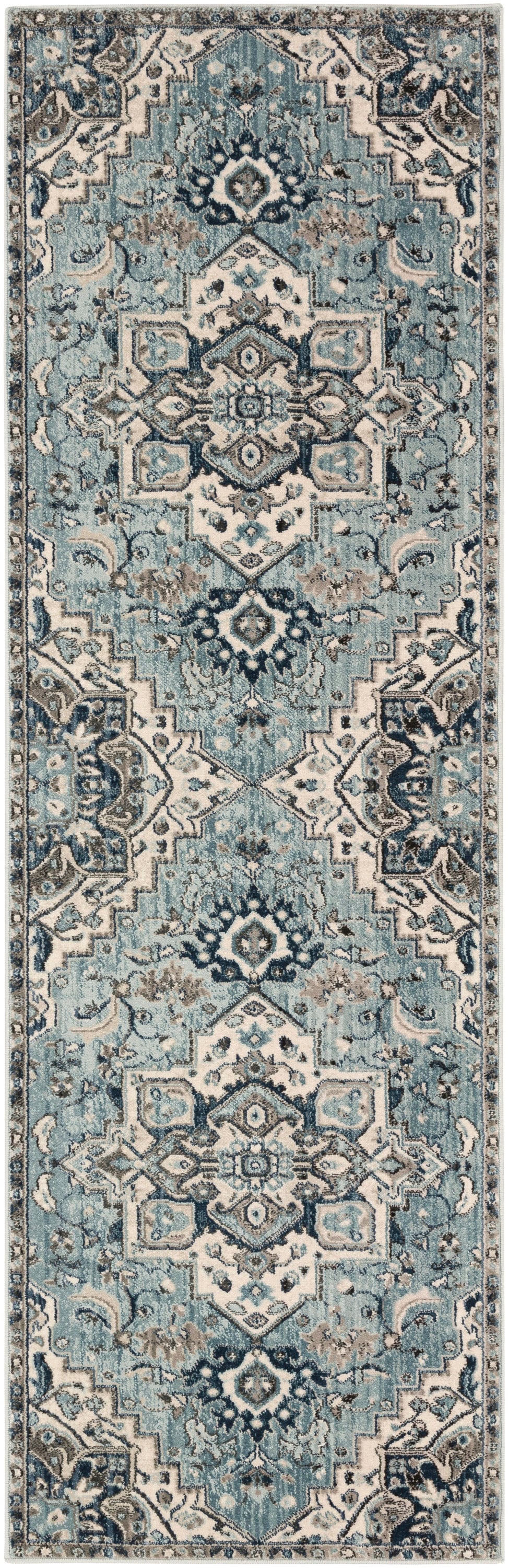 Livabliss MEP2311-26710 Mesopotamia 2 x 8 (ft) Flatweave Polypropylene Ivory Rectangular Indoor Medallion Oriental Runner rug