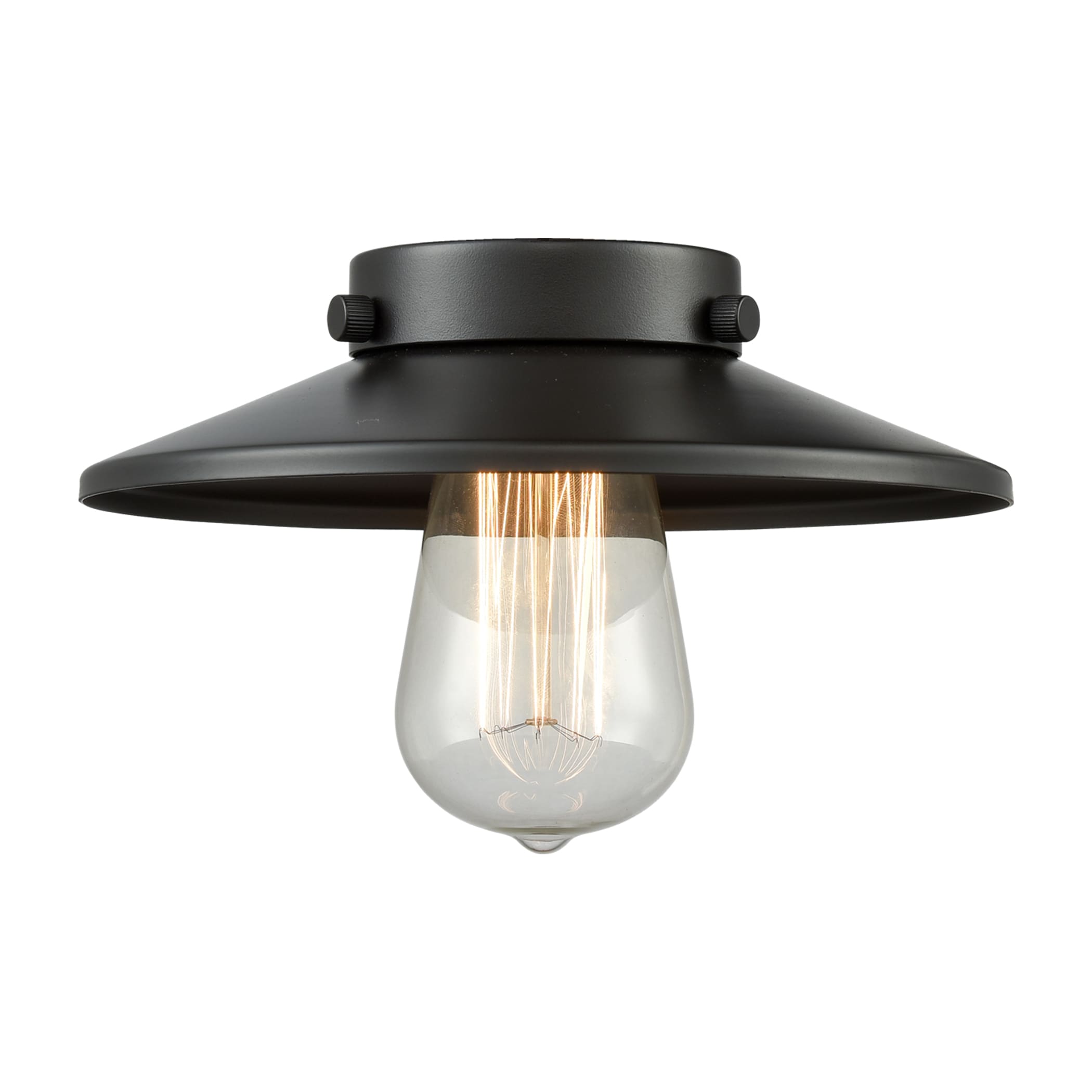 Elegant 8" Oil Rubbed Bronze Mini Pendant with Metal Shade
