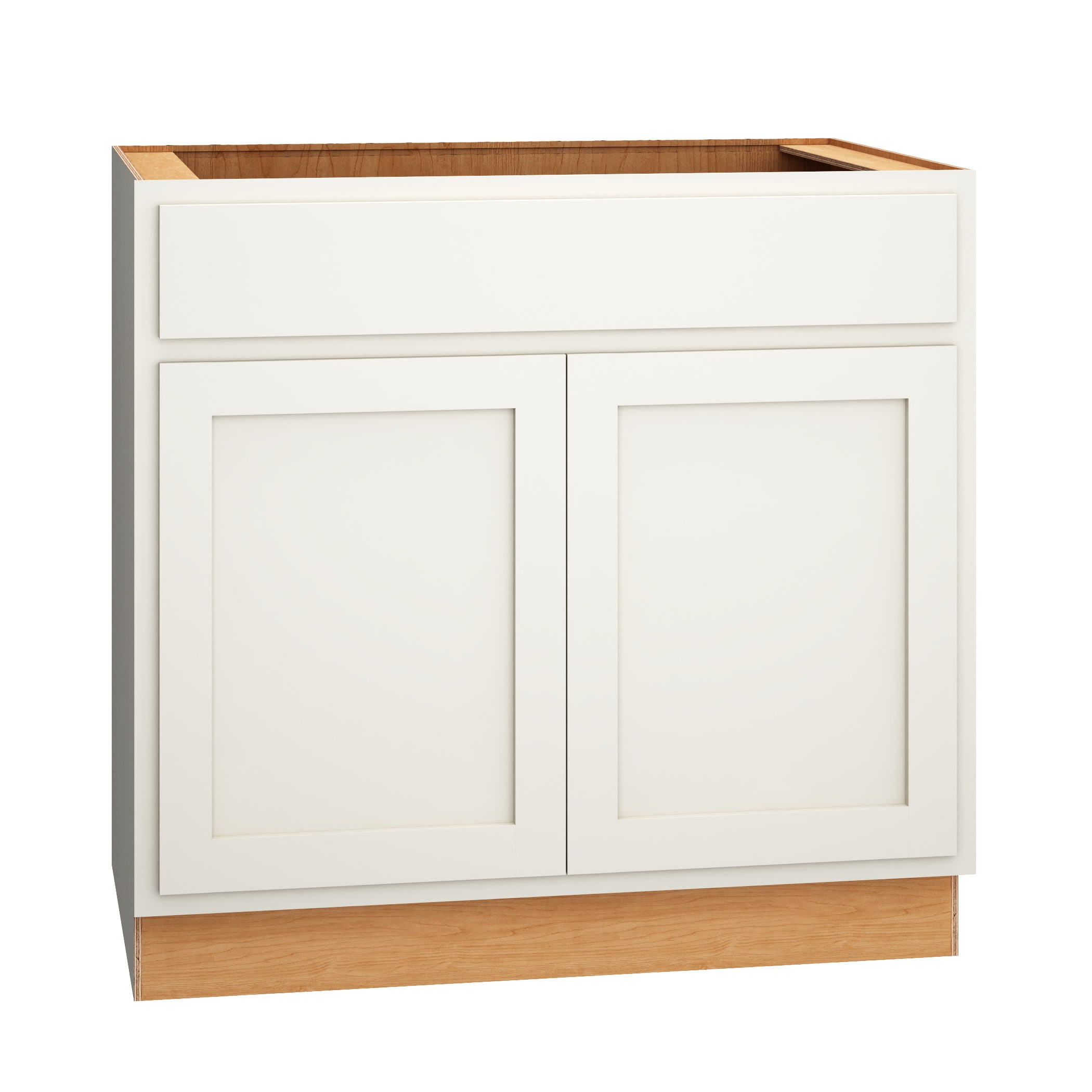 Diamond Express 321 SB36 Jamestown 36-in W x 34.5-in H x 24-in D White Partial Overlay Sink Base Fully assembled Plywood Cabinet (Recessed Panel Shaker)