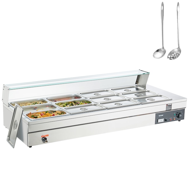 VEVOR Electric Buffet Server and Food Warmer, 14 in. x 14 in. Portable  Stainless Steel Chafing Dish Set with Temp Control DPJRG475380MMOA02V1 -  The Home Depot