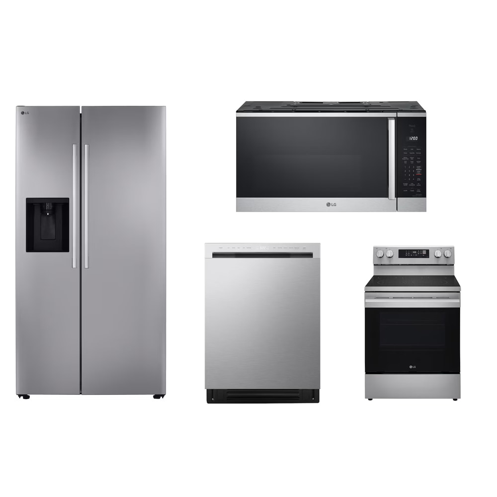 LG  PRO Stainless Steel Kitchen Suite (Side-by-Side Refrigerator, Range with Air Fry, Microwave and Dishwasher)