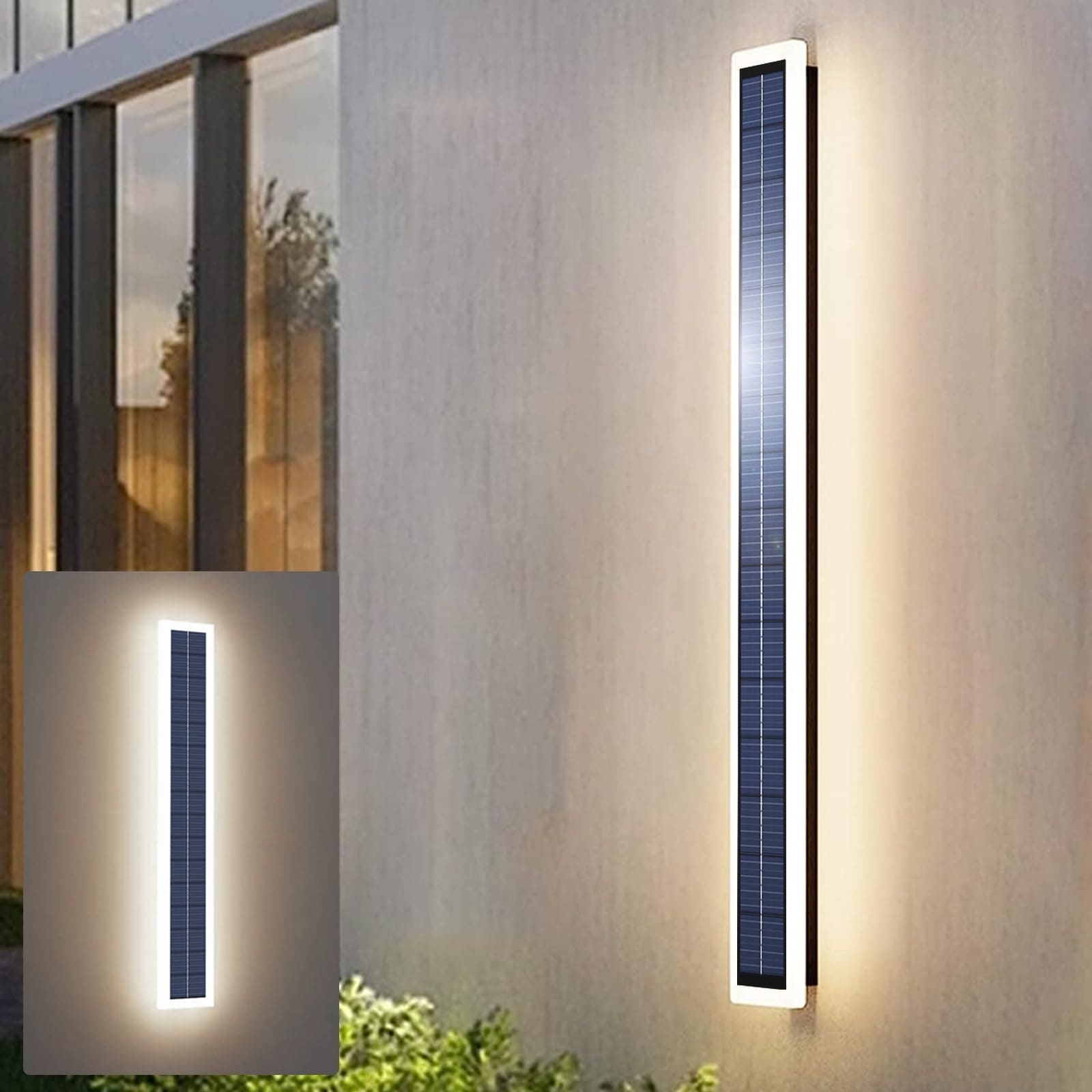 Justincity  Solar Outdoor Wall Light Waterproof LED Dusk to Dawn Motion Sensor Adjustable Color Security Flood Spotlight for Yard Entryways Garage