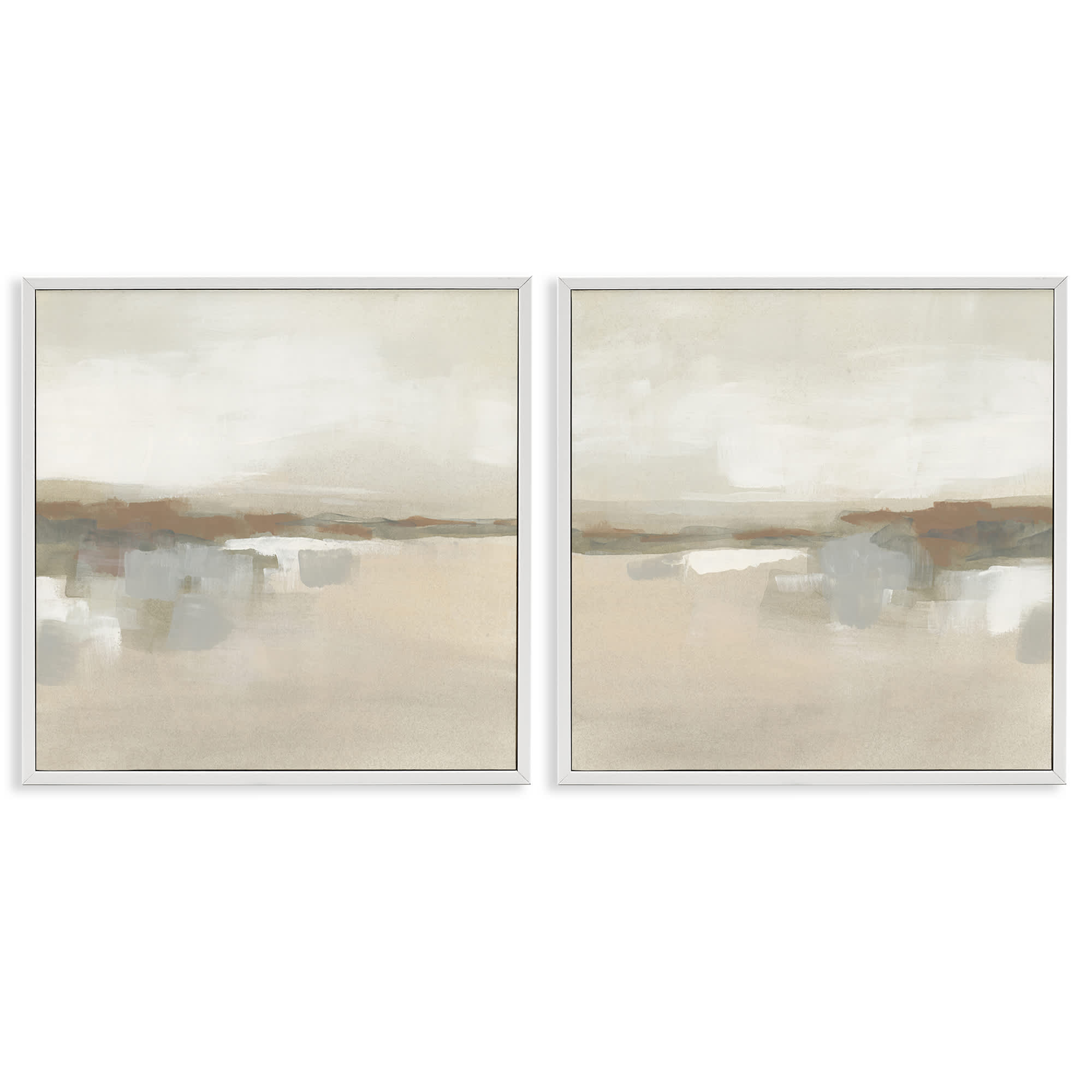 Stupell Industries B2-762-WFR-2PC-24X24 Earthy Landscape Impressions 2pc Framed Giclee Set design by June Erica Vess